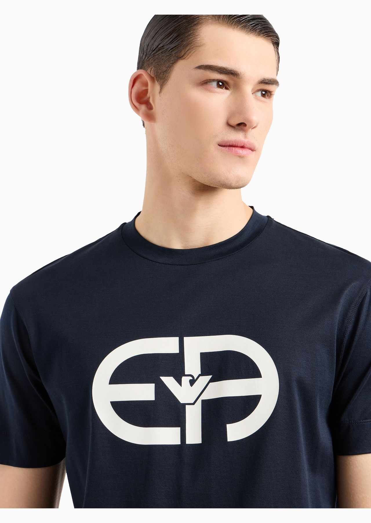 ASV Lyocell-blend jersey T-shirt with oversized EA logo - 5