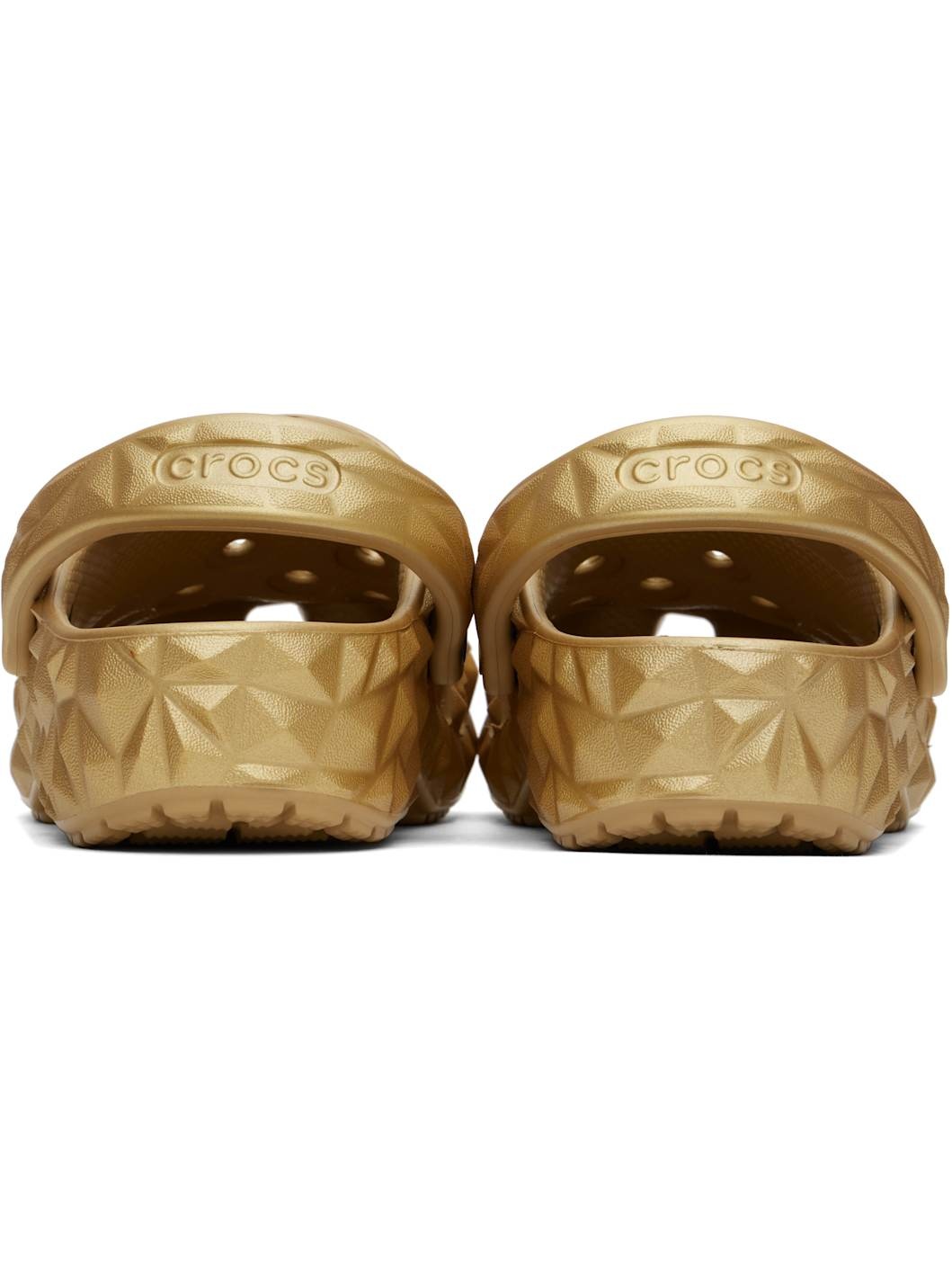 Gold Classic Metallic Geometric Clogs - 2