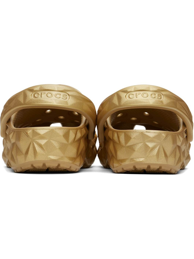 Gold Classic Metallic Geometric Clogs 2
