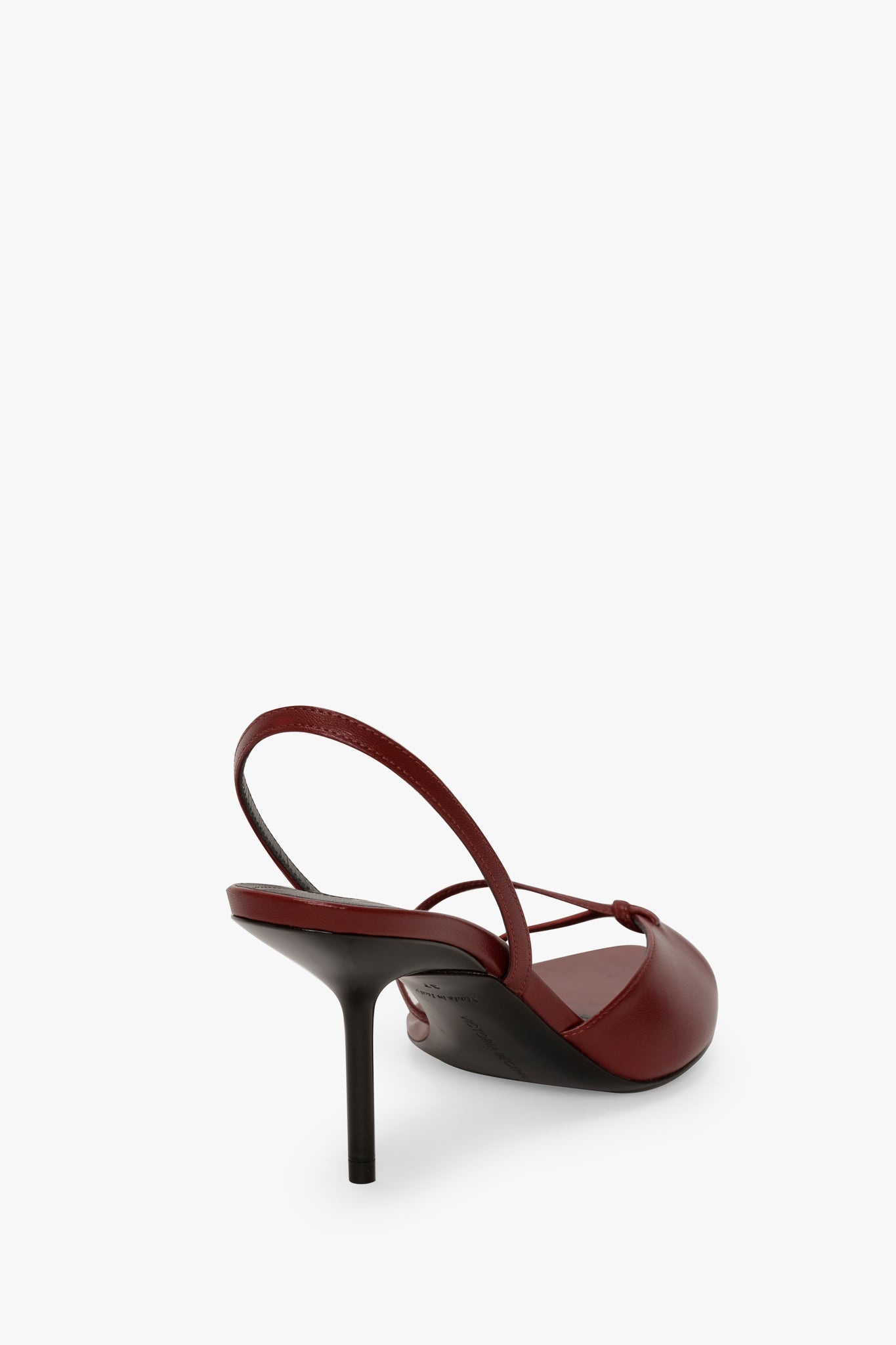 Harlow Stiletto Sandal In Burgundy Smooth Leather - 3