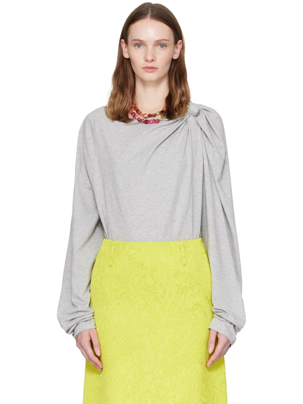 Gray Cotton Jersey T-shirt - 1