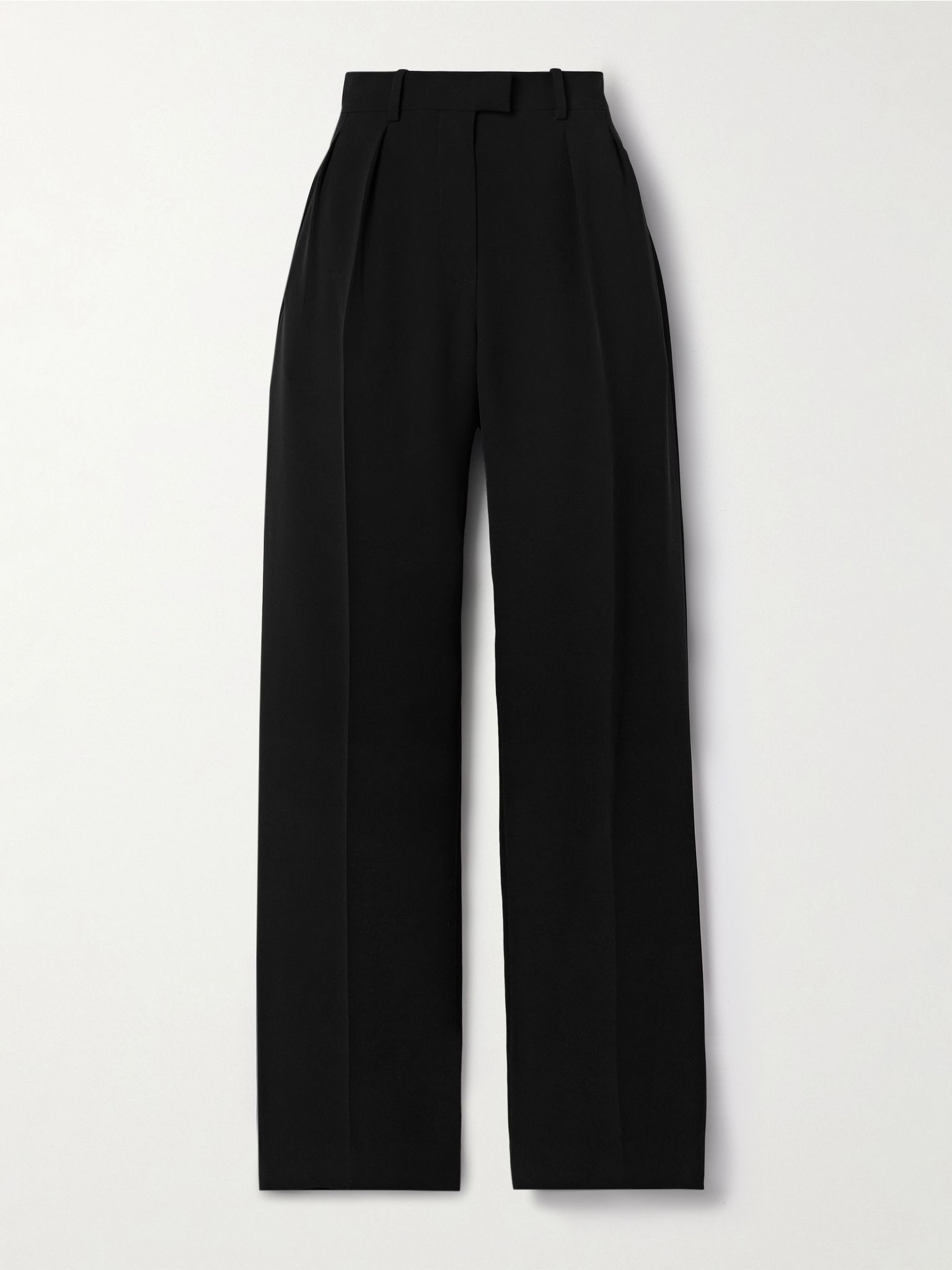 Alfidis pleated cotton-crepe wide-leg pants Black - 1
