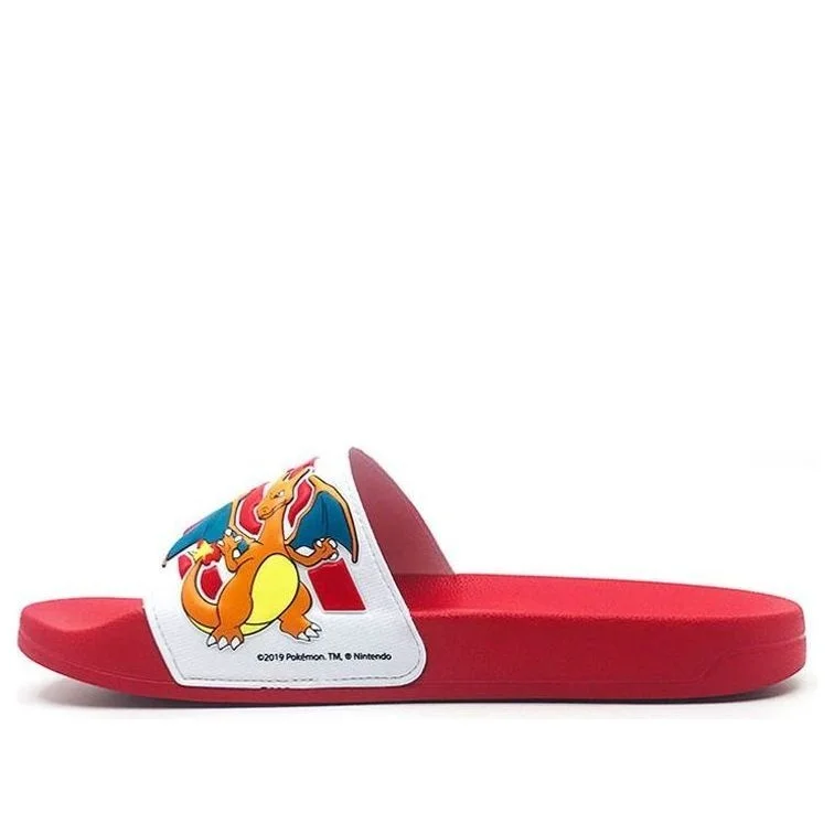 Pokmon x adidas neo Adilette Shower Red Shoe Unisex 'Red White' FW0073 - 1