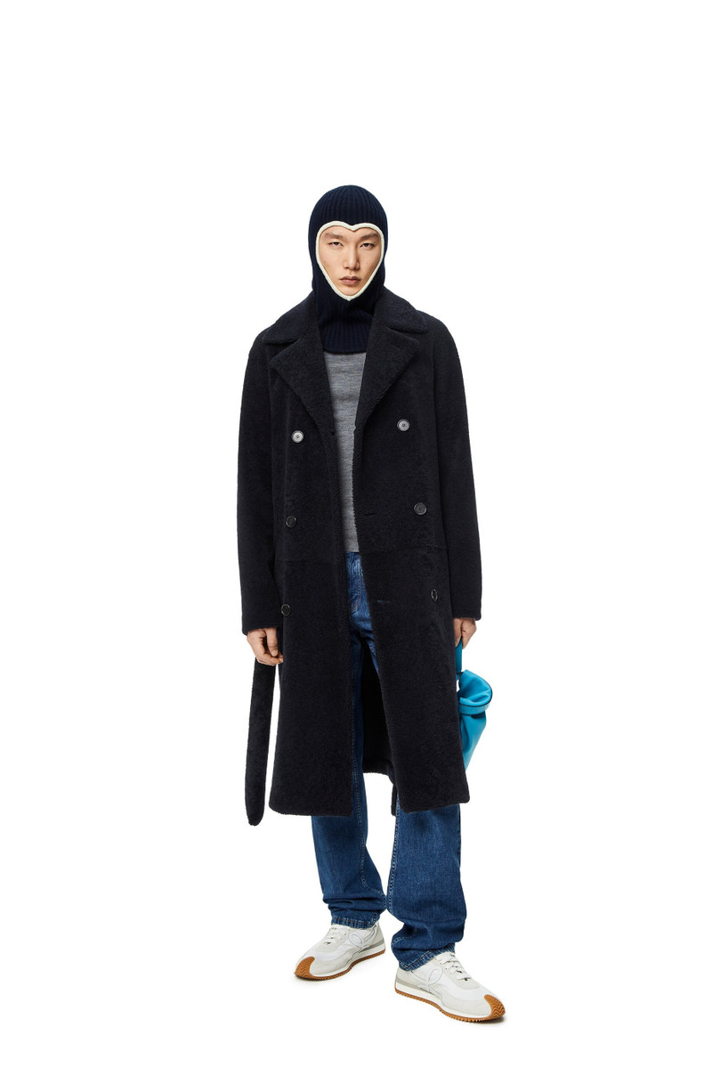 Loewe Double breasted coat in shearling outlook