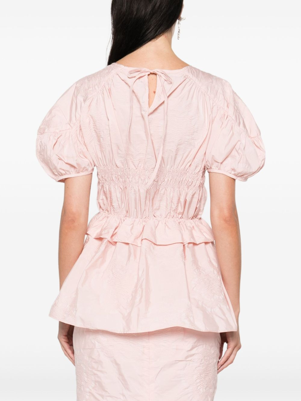 puff-sleeve ruffled top - 4