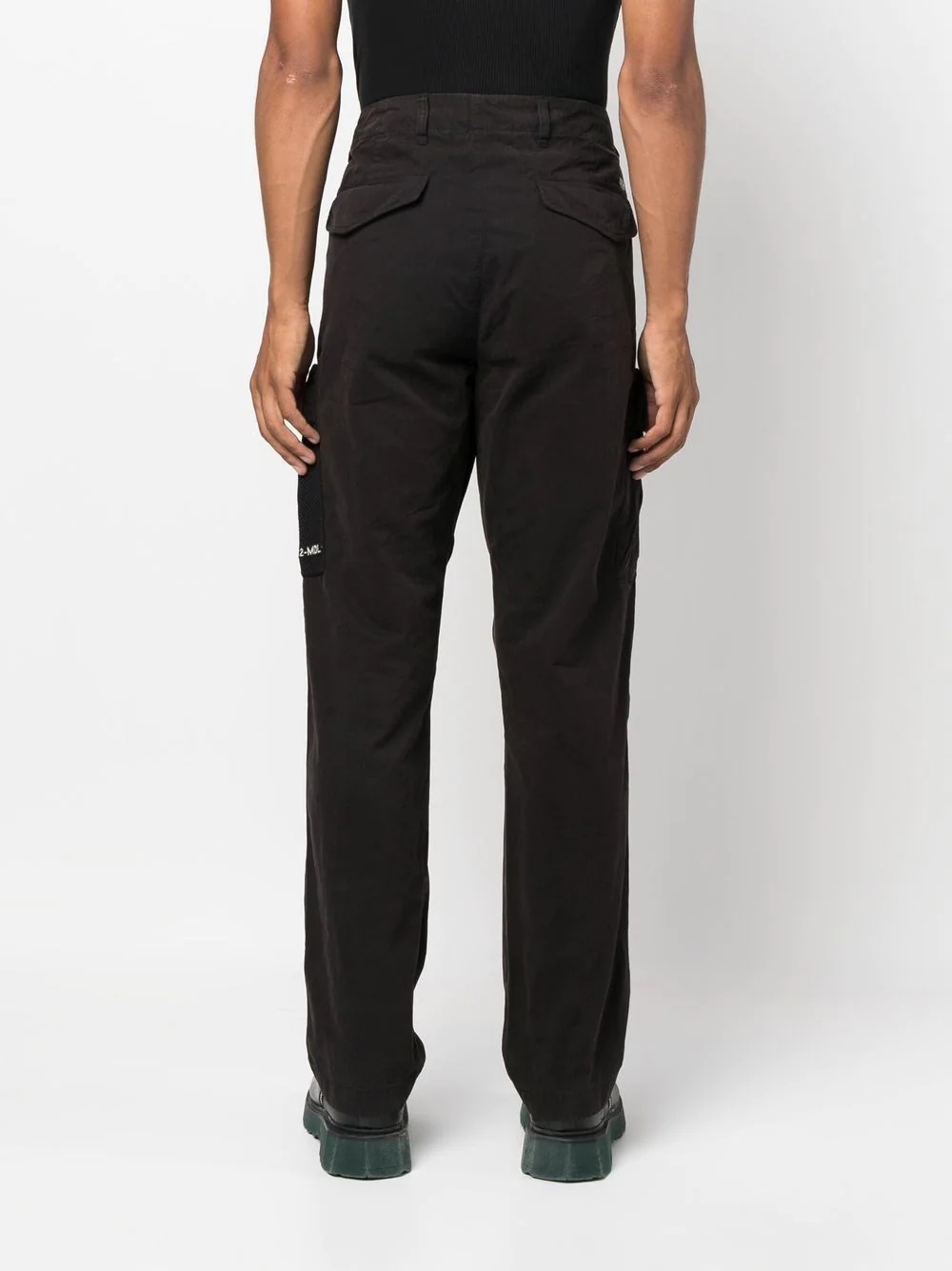 multi-pocket cotton straight-leg trousers - 4