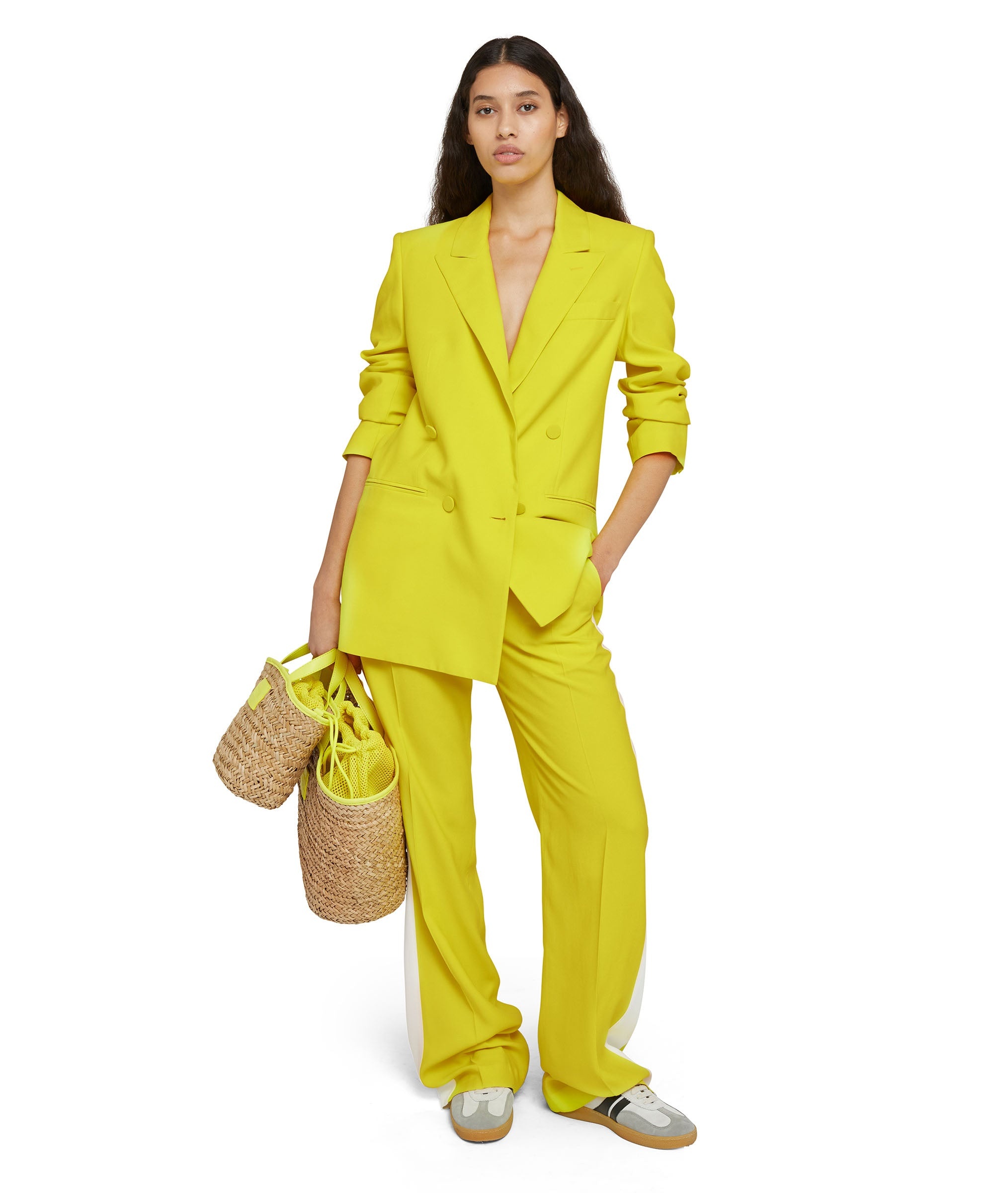 Viscose double-breasted blazer - 1