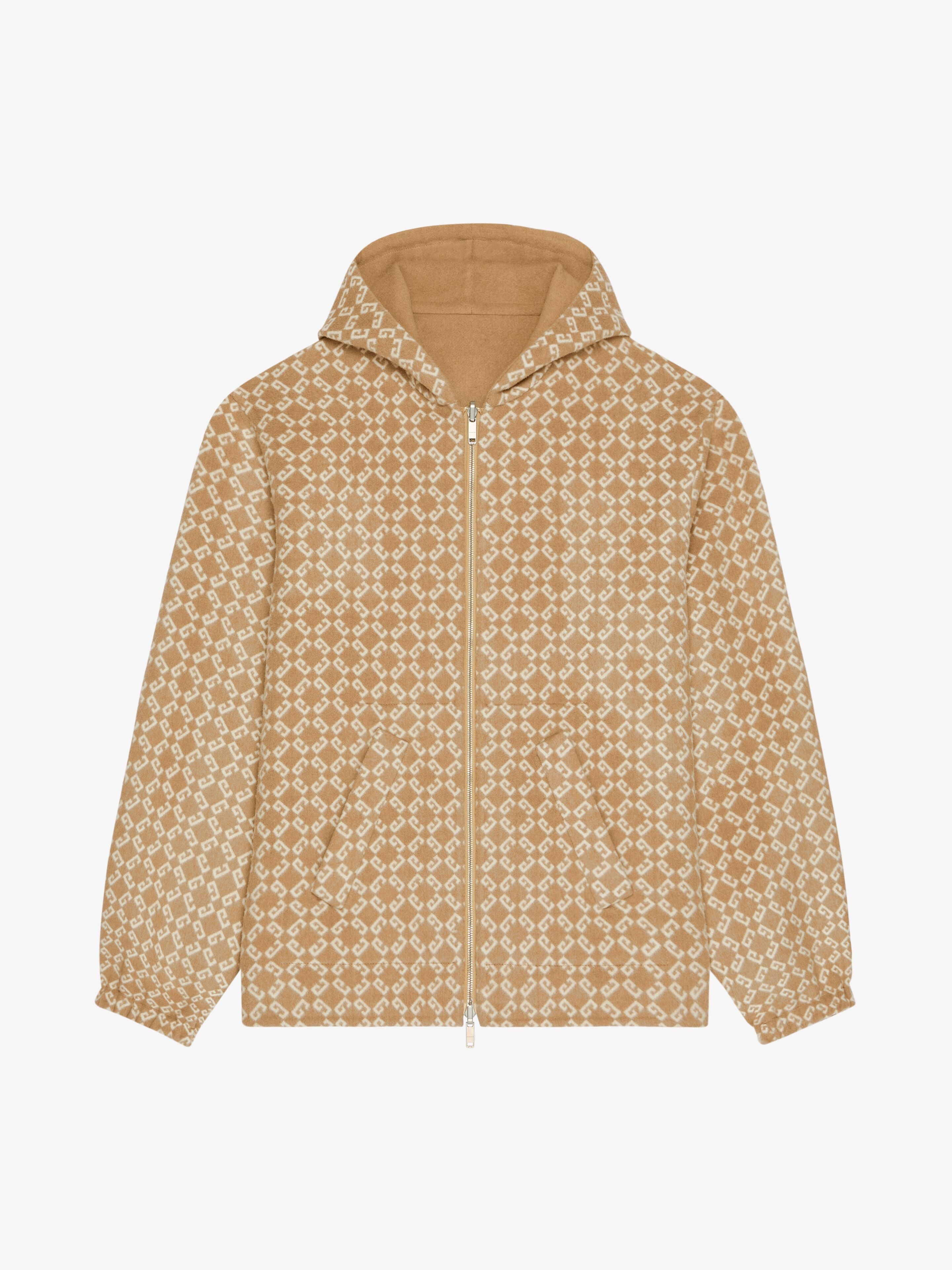 REVERSIBLE ZIPPED HOODIE IN MONOGRAM 72 JACQUARD - 4
