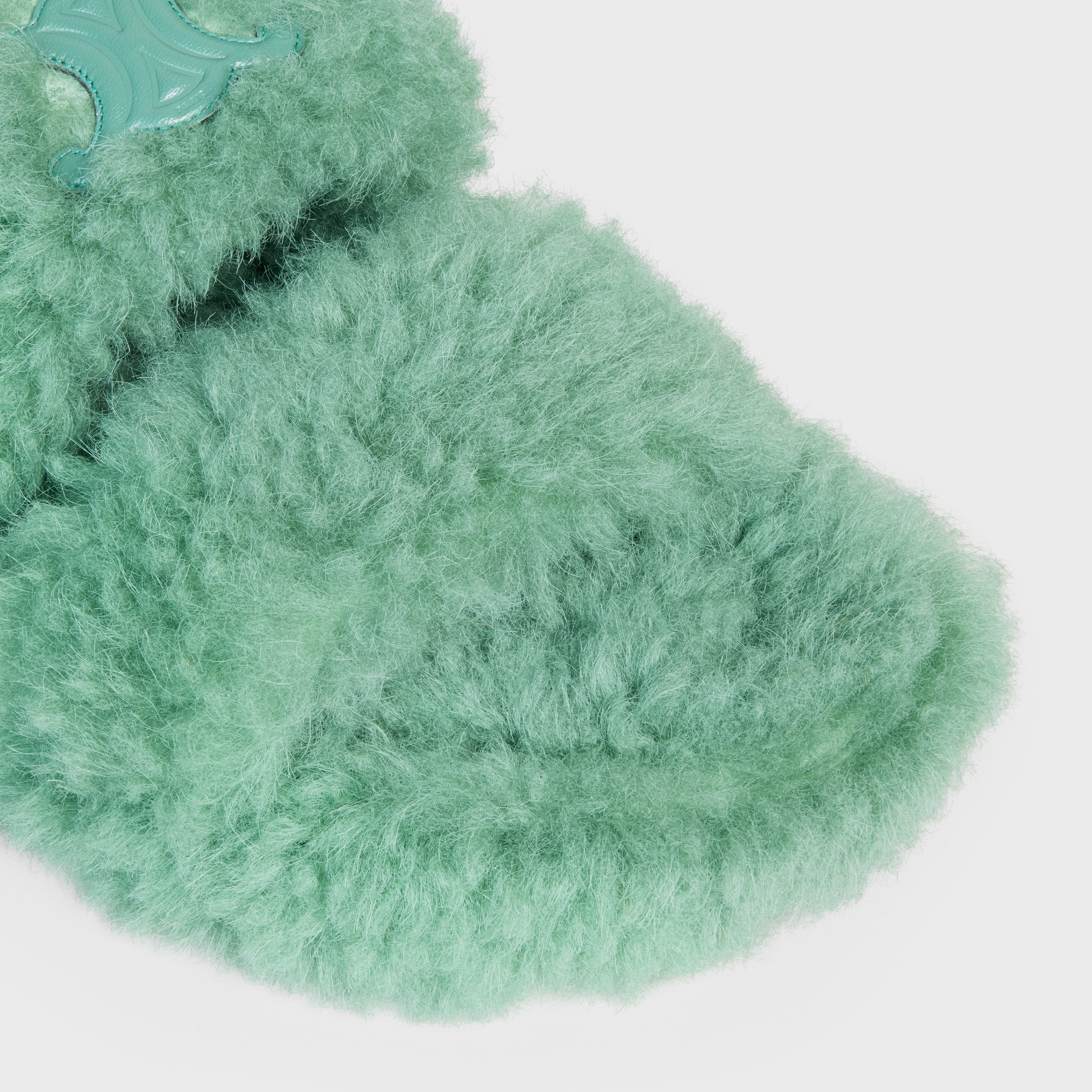 Celine Fur Slides Triomphe Open Slide in Shearling - 4