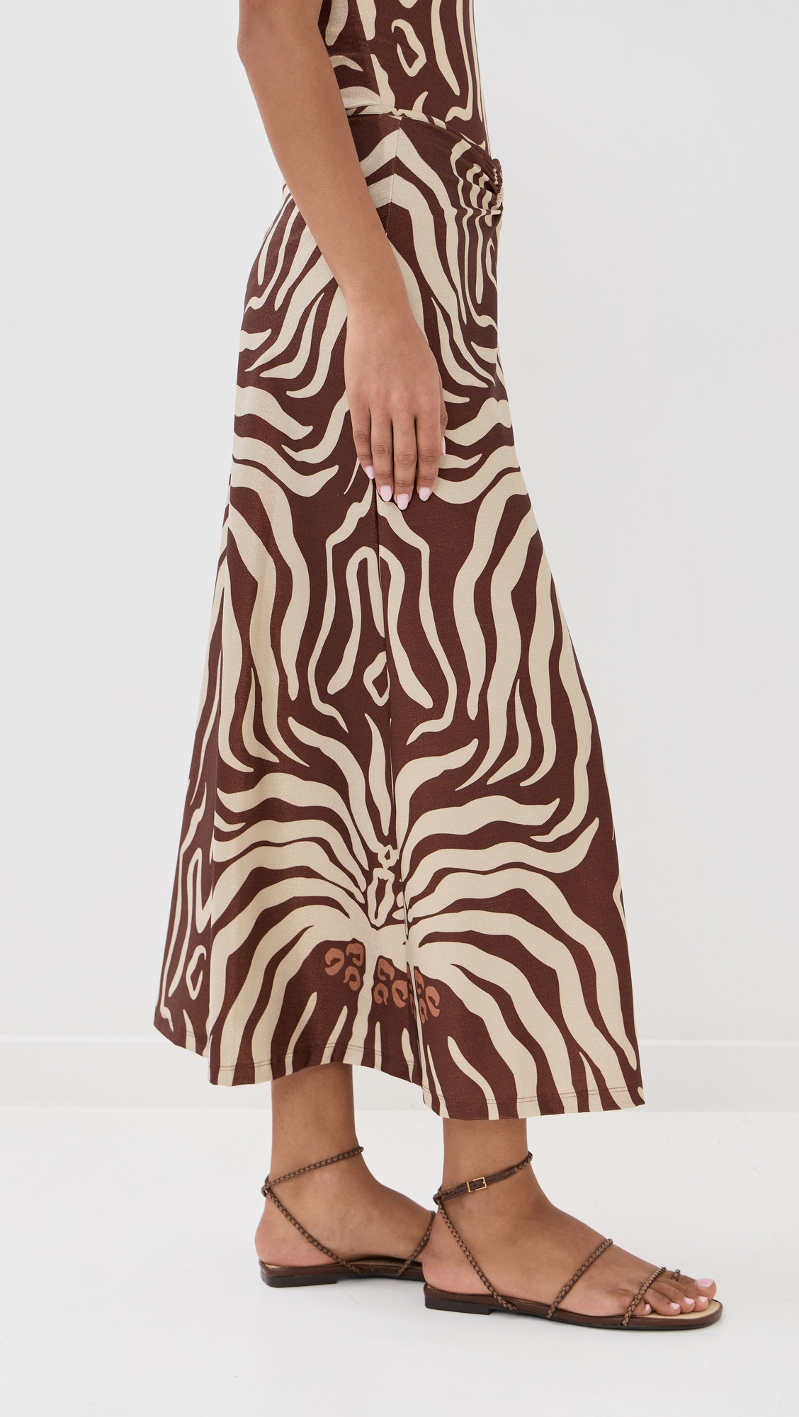 Shimmering Mocca Keel Midi Skirt - 4