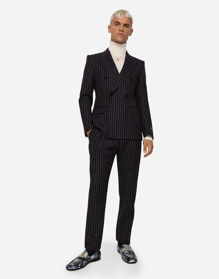 Double-breasted pinstripe wool Sicilia-fit jacket - 3