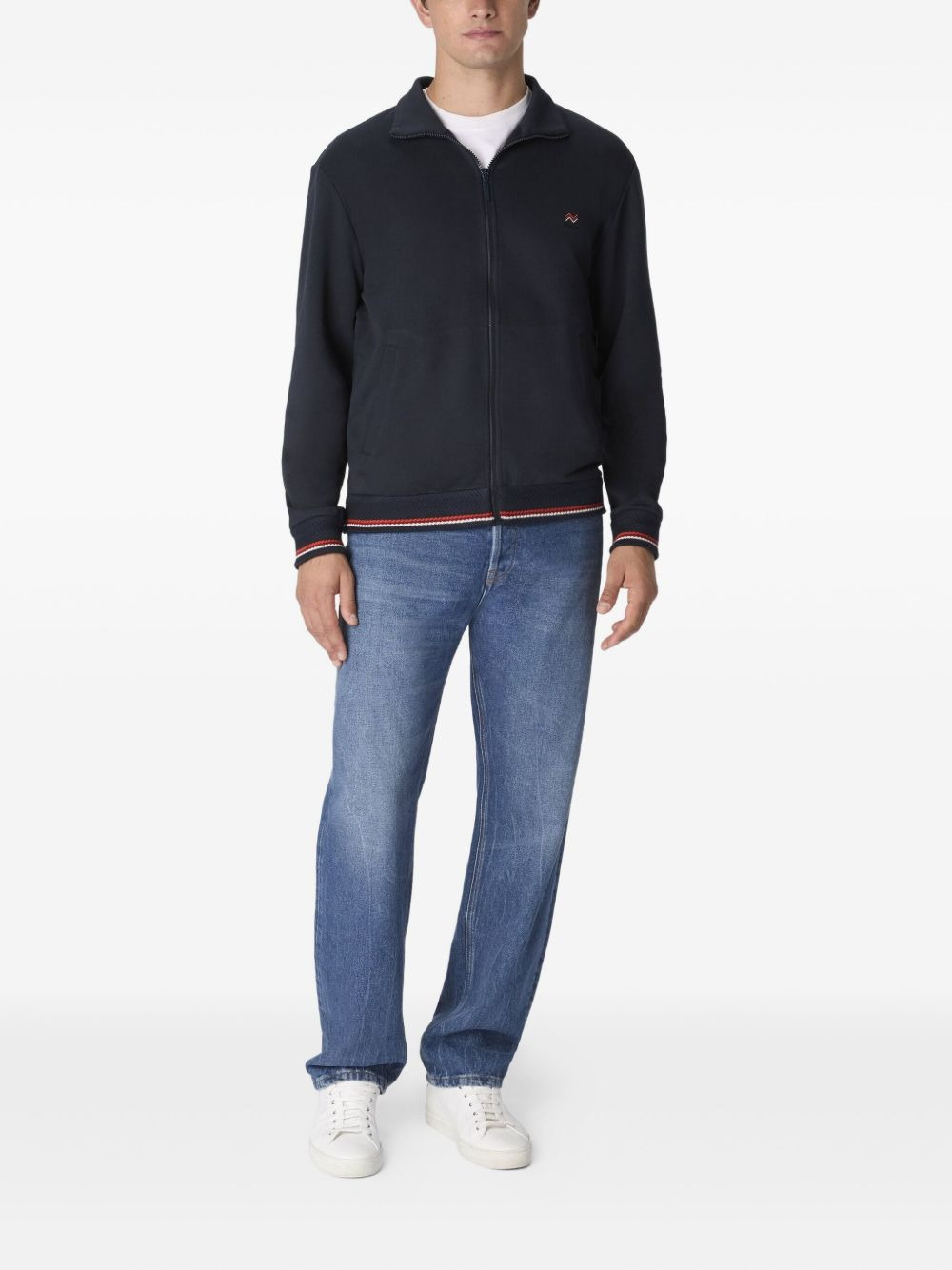 zip-up logo-embroidered sweater - 2