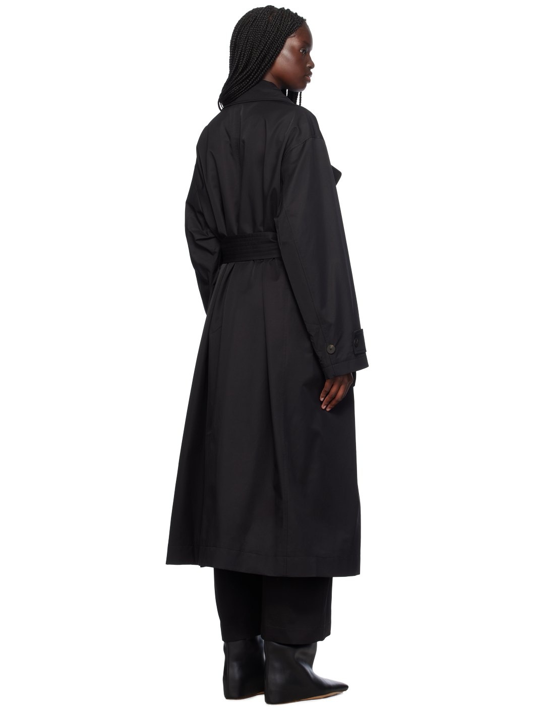 Studio Nicholson Black Mawer Trench Coat | ssense | REVERSIBLE