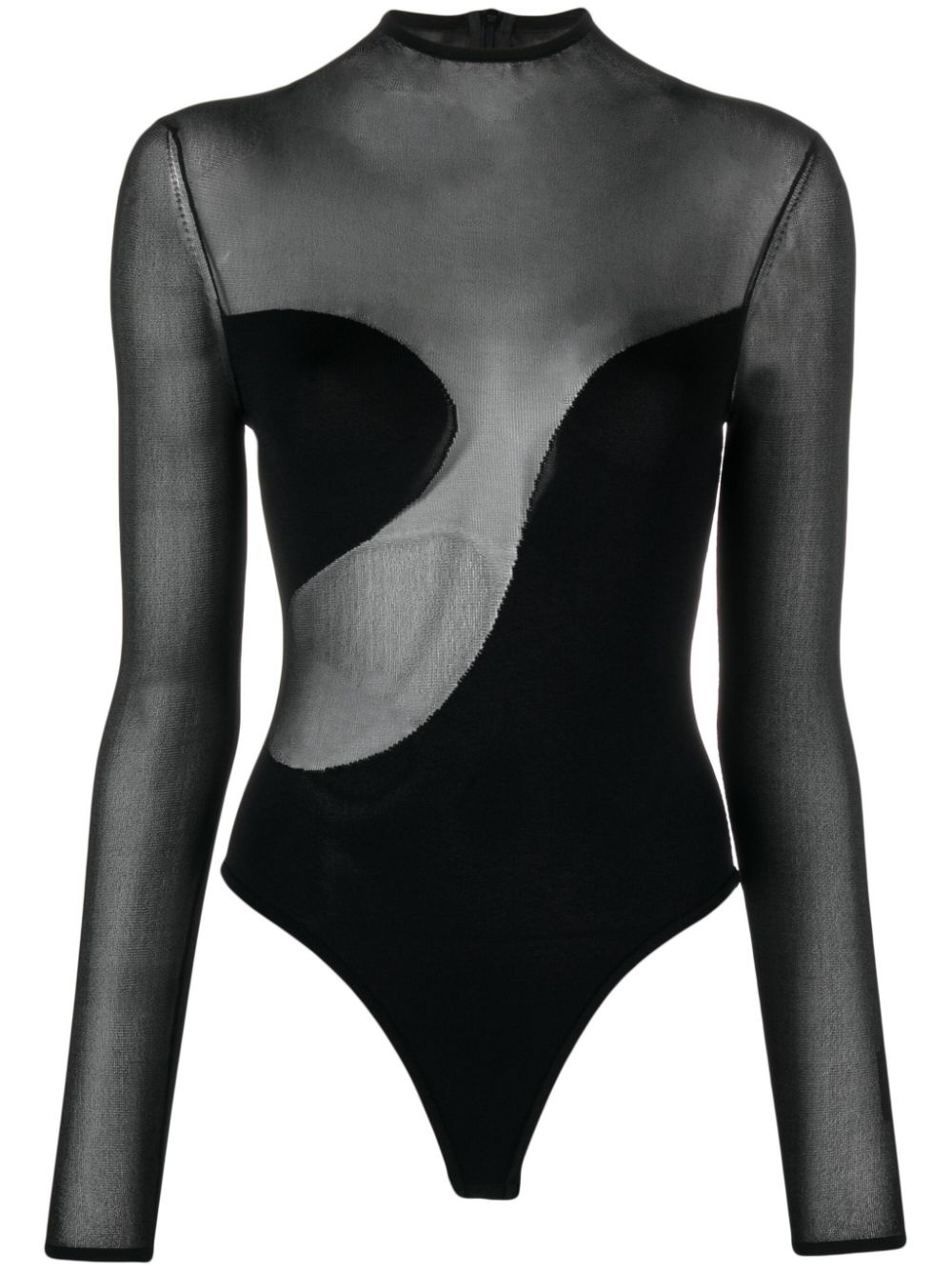 mesh-panelled bodysuit - 1