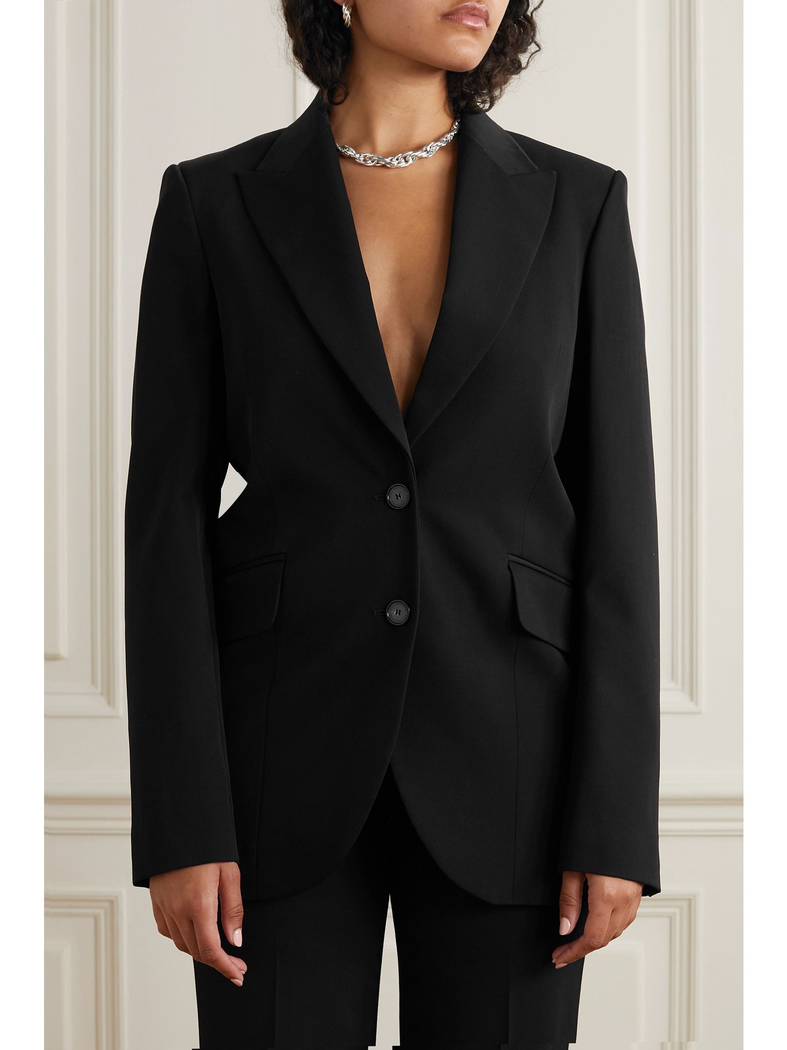 + NET SUSTAIN stretch-wool twill blazer Black - 3