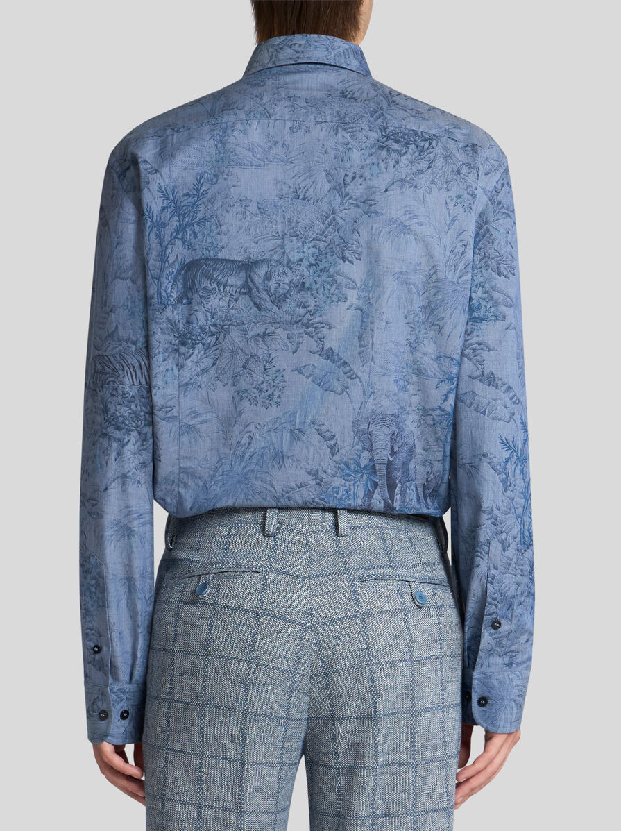 TONE-ON-TONE SAFARI-PRINT SHIRT - 5