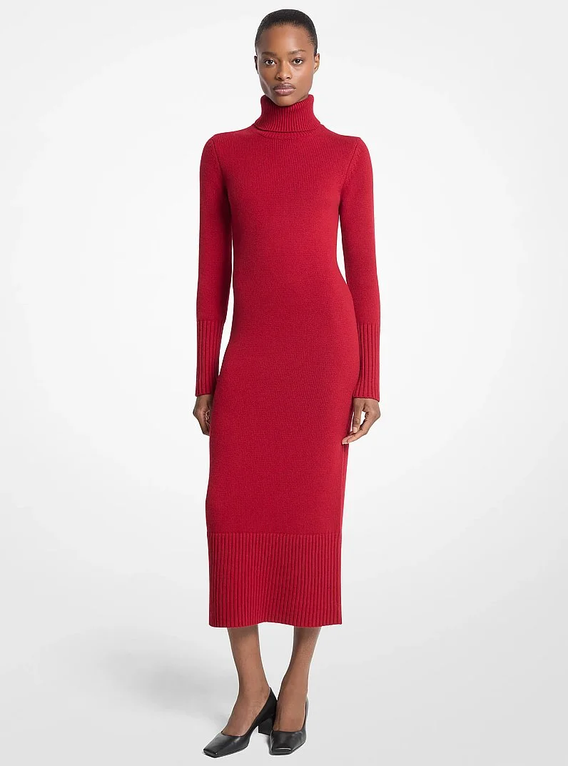 Cashmere Turtleneck Sweater Dress - 1