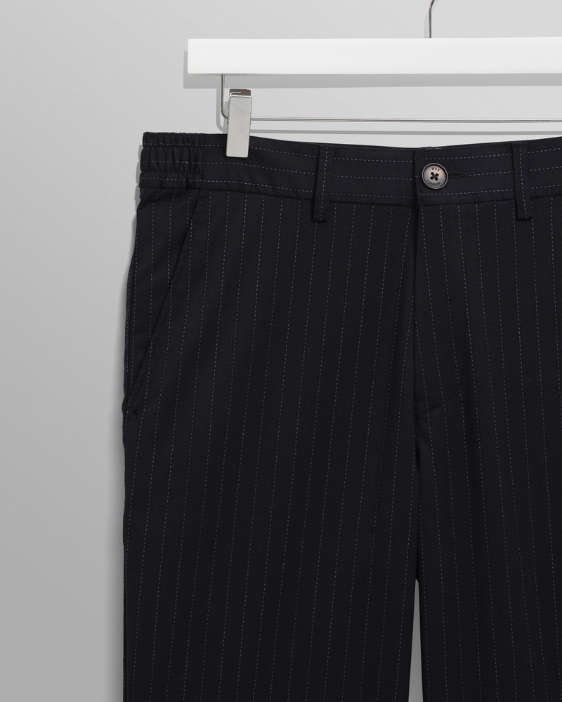 Bayham - Navy Wool Blend Pinstripe Trousers 7
