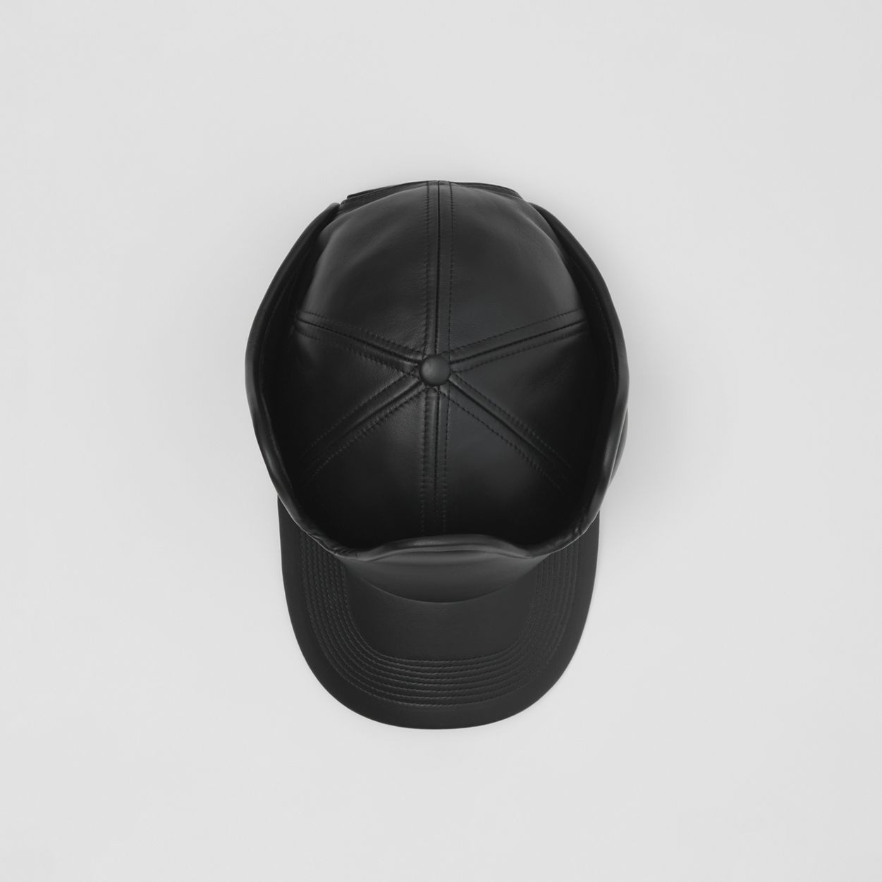 Panel Detail Lambskin Baseball Cap - 7