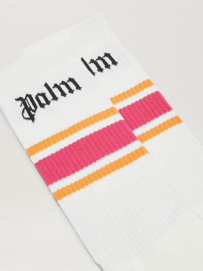 Palm Angels Logo Striped Socks outlook