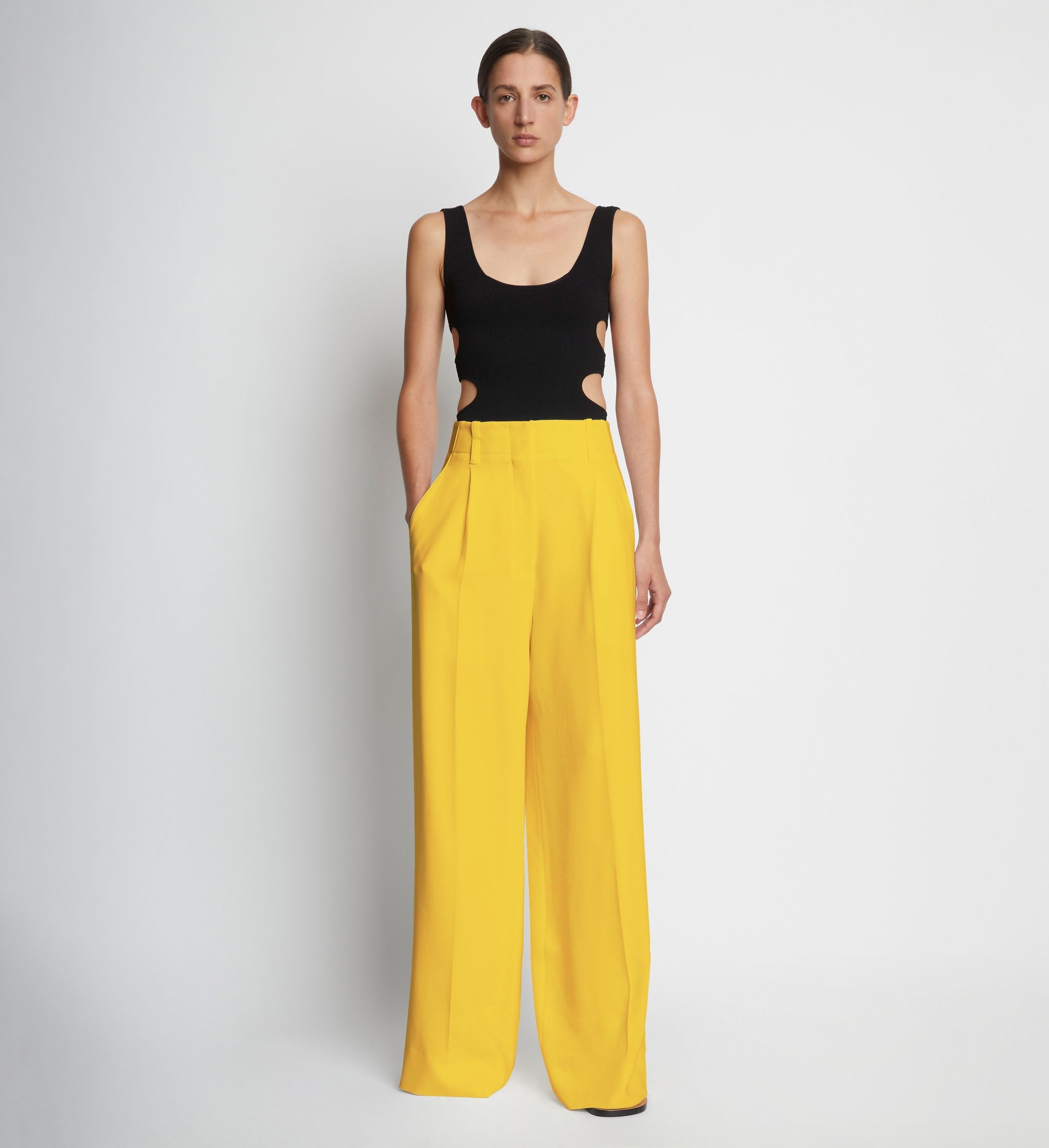 Matte Viscose Crepe Wide Leg Pants - 2