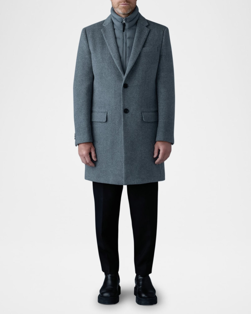MACKAGE Men's Wool Topcoat with Removable Down Bib outlook