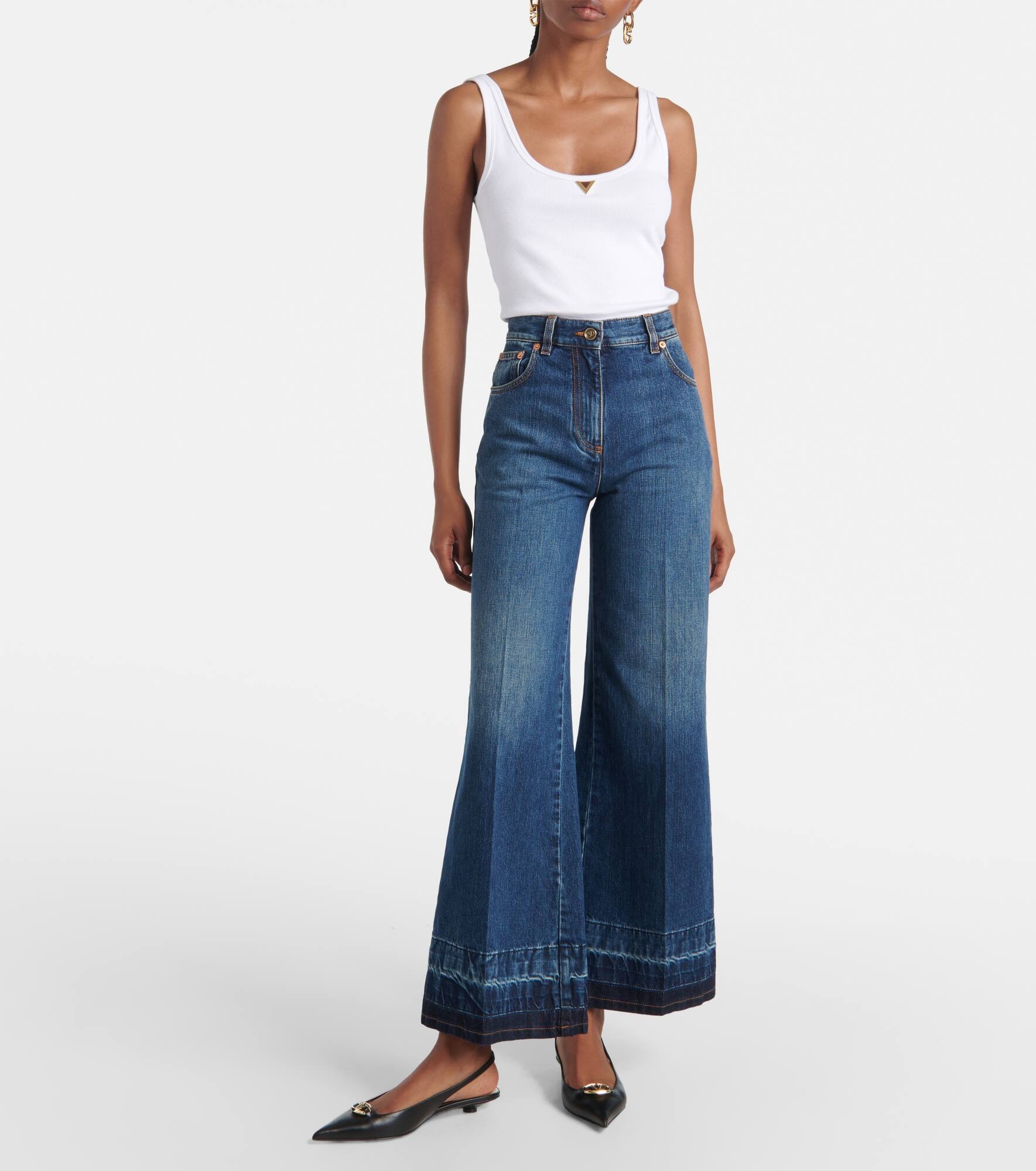 High-rise wide-leg jeans - 7