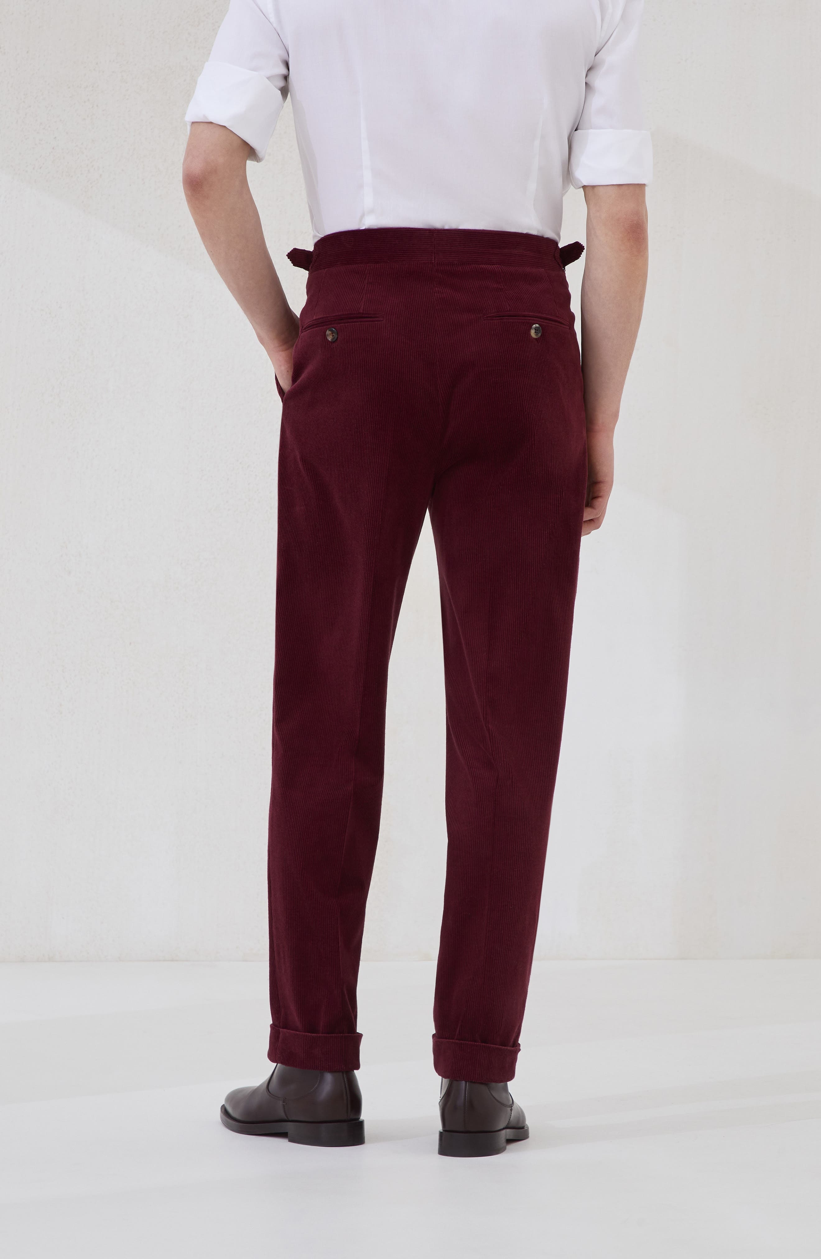 Brunello Cucinelli Trousers with double pleats and tabs in Amaranth at Nordstrom - 3