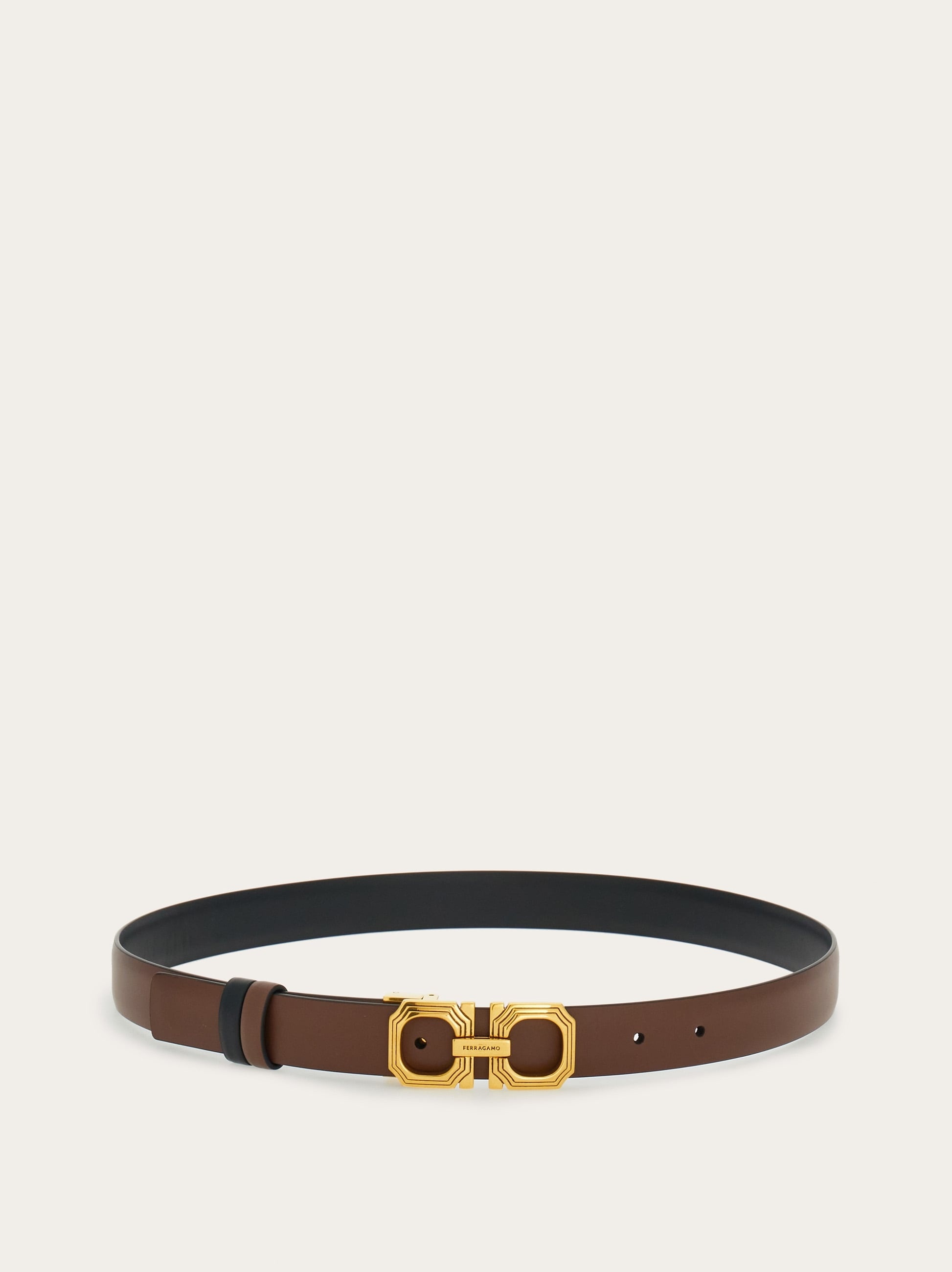 Reversible and adjustable squared Gancini belt - 3
