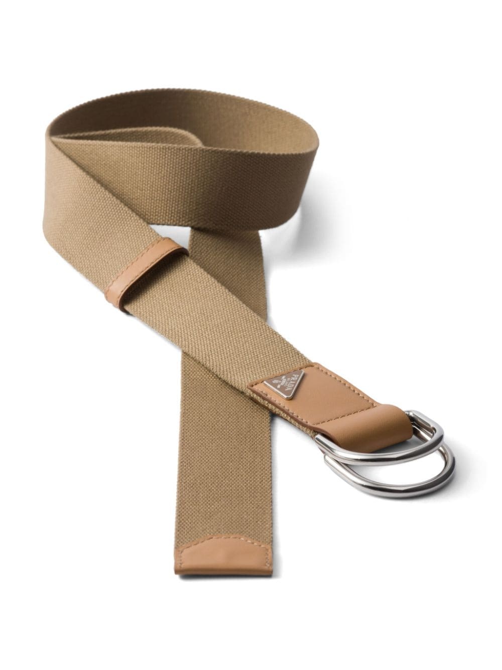 logo-plaque leather-trim belt - 2