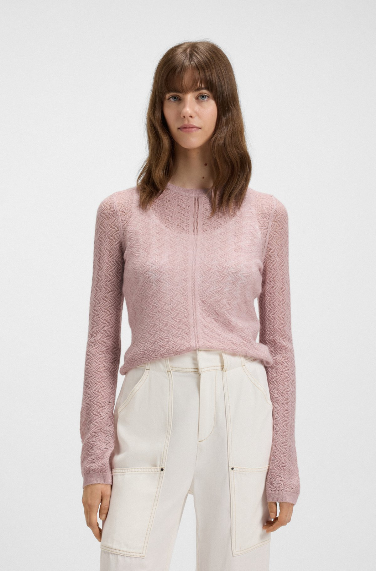 FINE-GAUGE SWEATER WITH KNITTED STRUCTURE - 2
