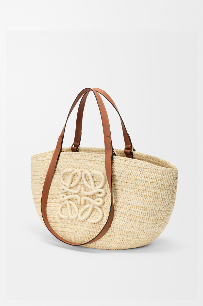 Medium Eclipse basket in raffia and calfskin 5