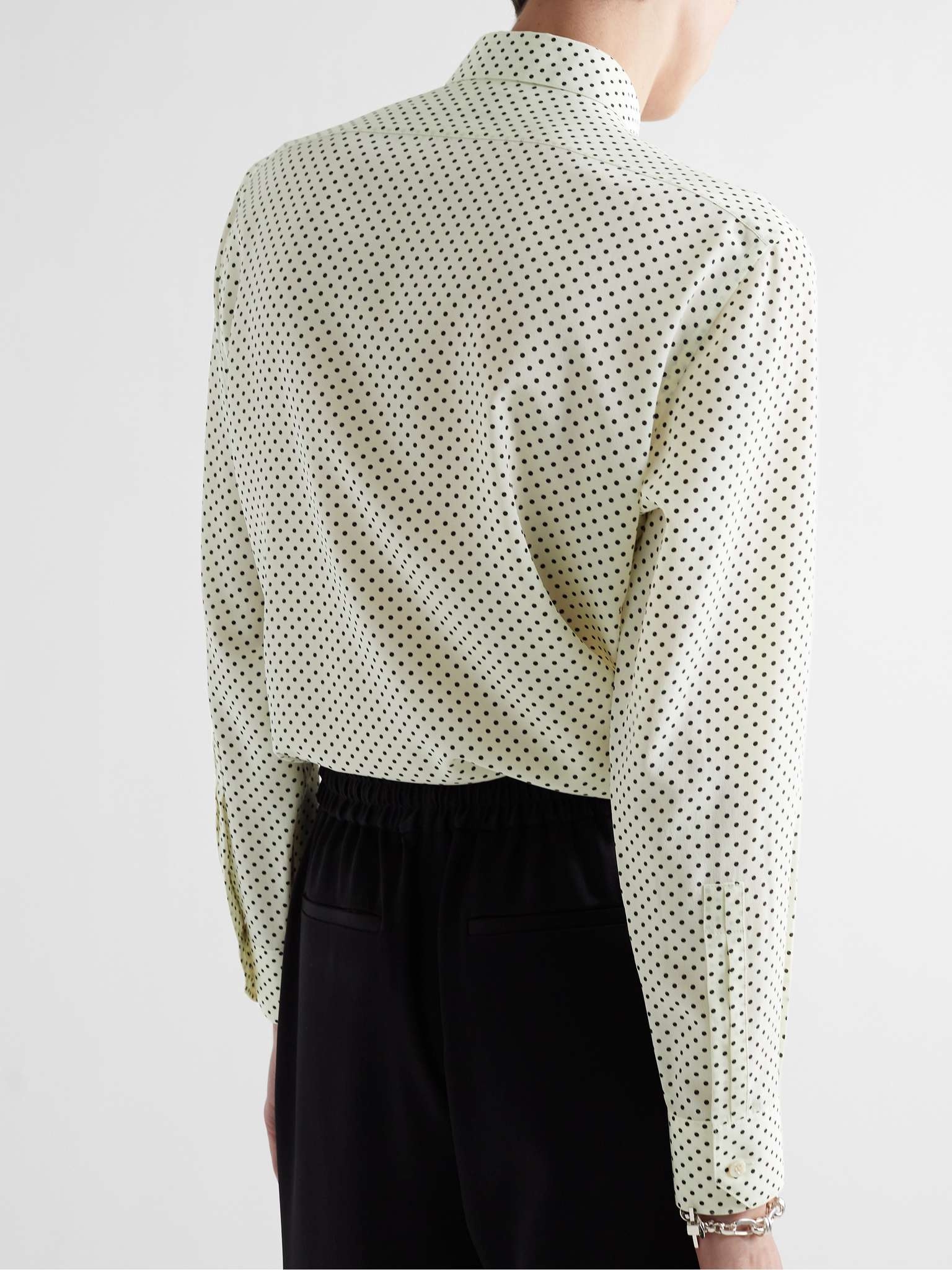 Polka-Dot Silk Crepe De Chine Shirt - 5