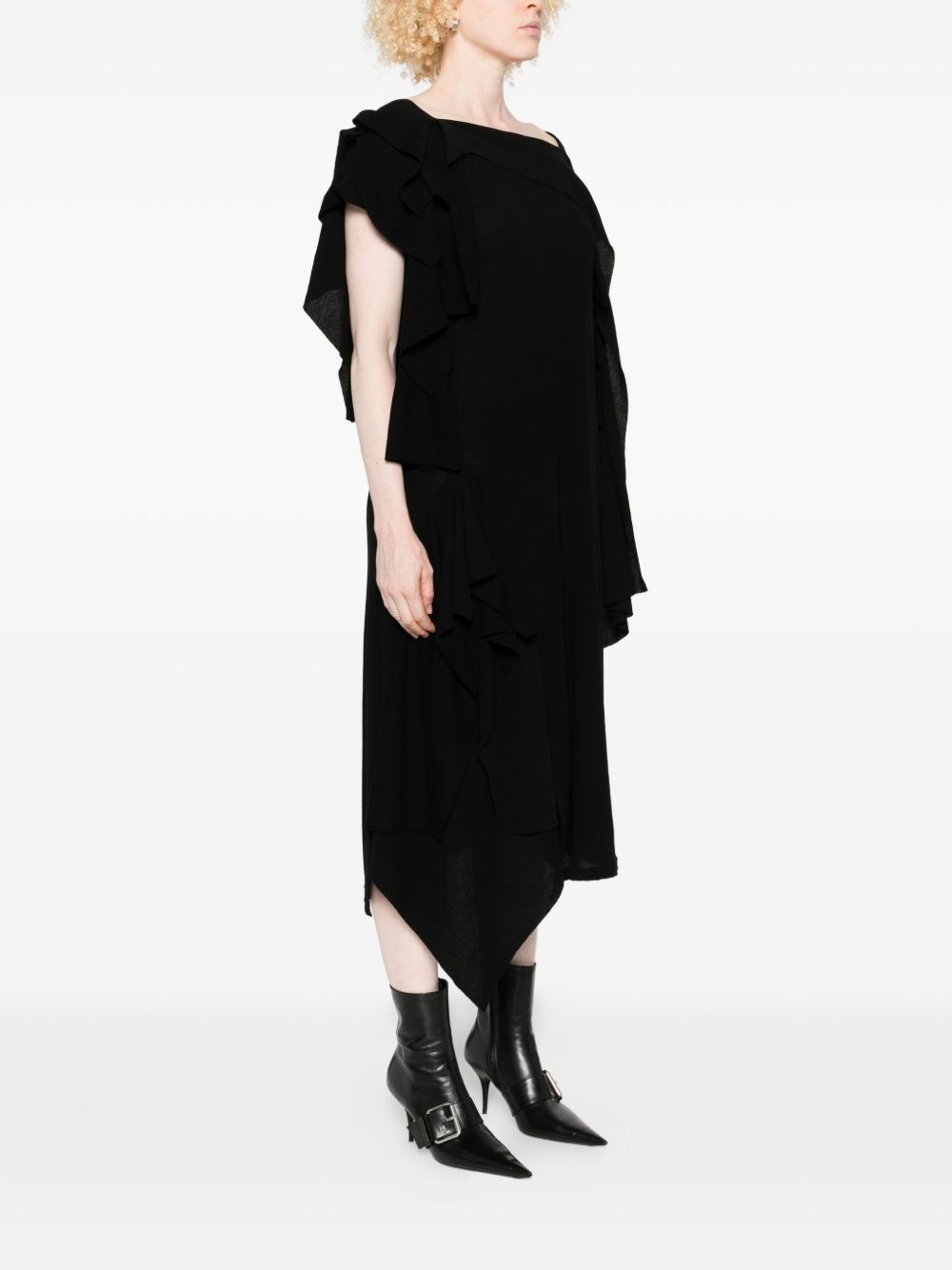 draped ruffled dress - 3