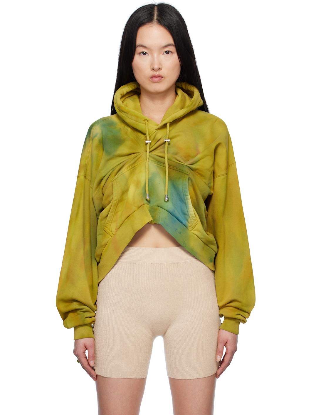 Khaki Draped Hoodie - 1