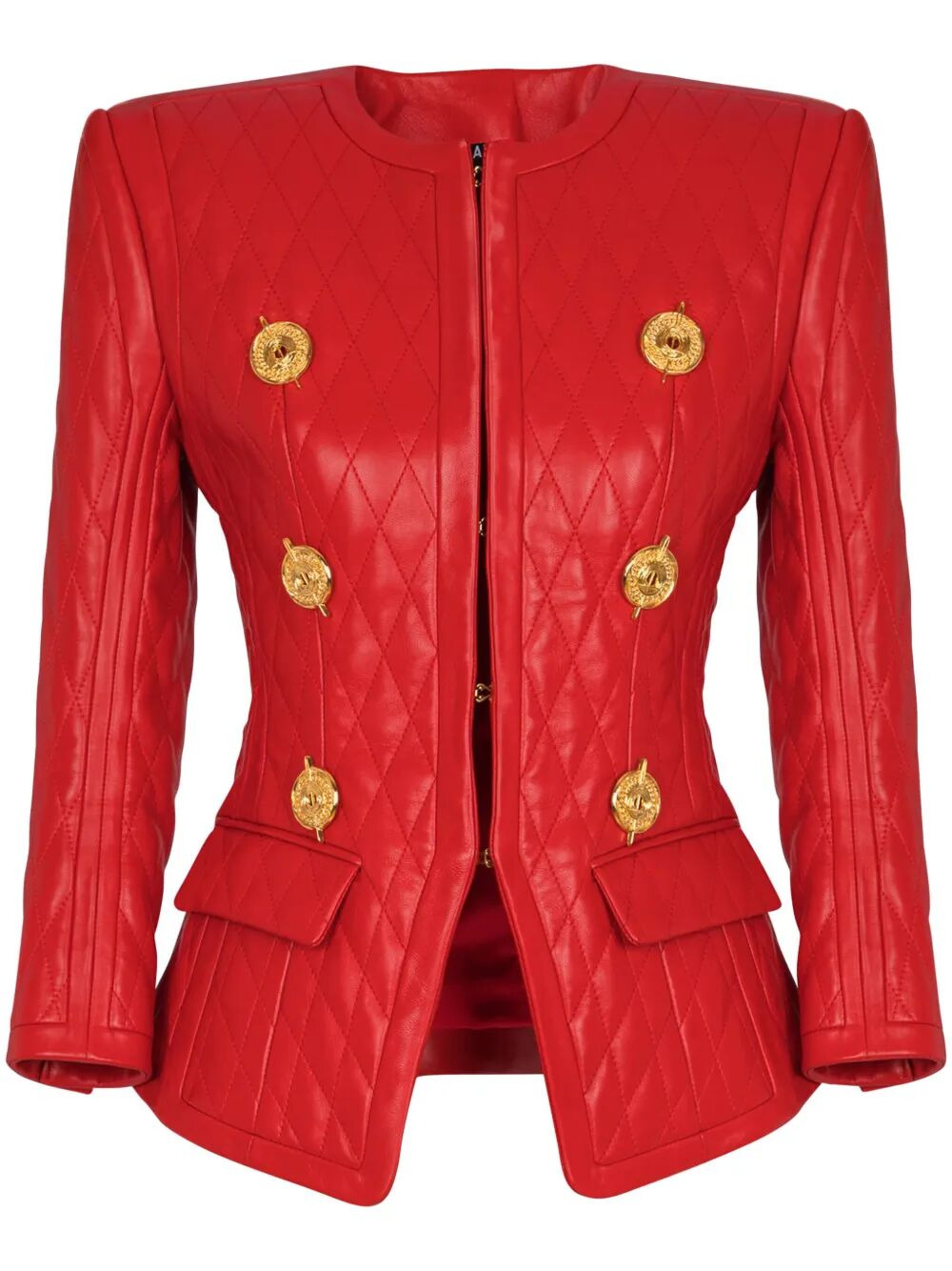 Balmain Women Sd To Sd 2 Pkts Lambskin Quilted Jacket - 1