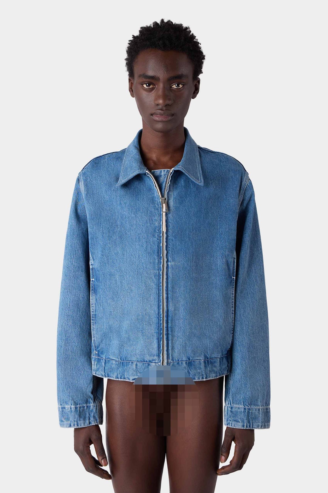 DENIM BOMBER / light washed - 4