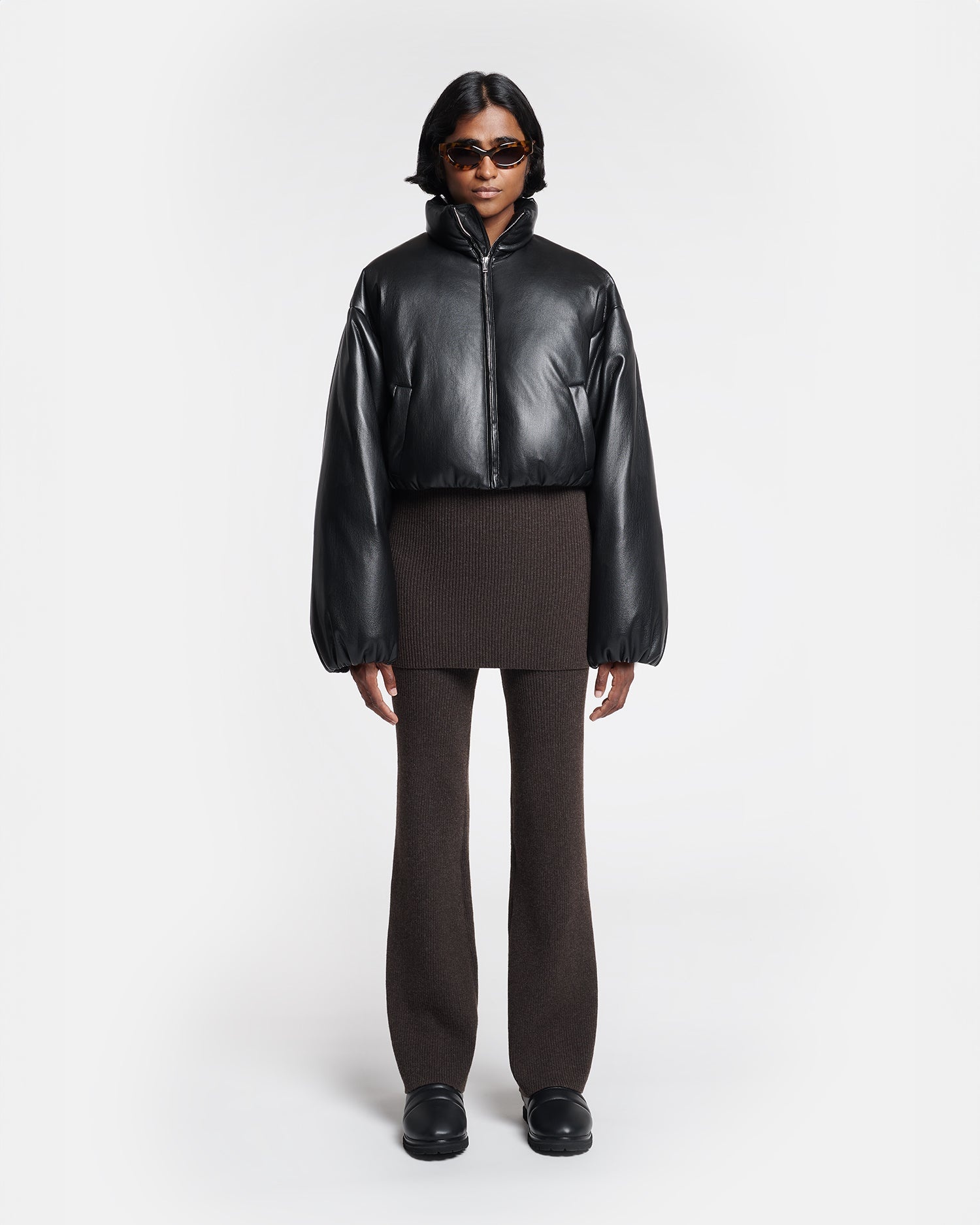 Cropped Okobor™ Alt-Leather Puffer Jacket - 4