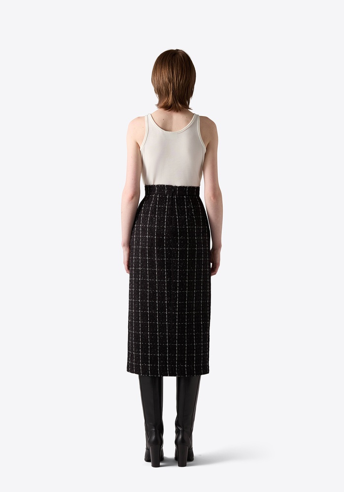 SKIRT 76 BLACK BOUCLÉ CHECK - 3