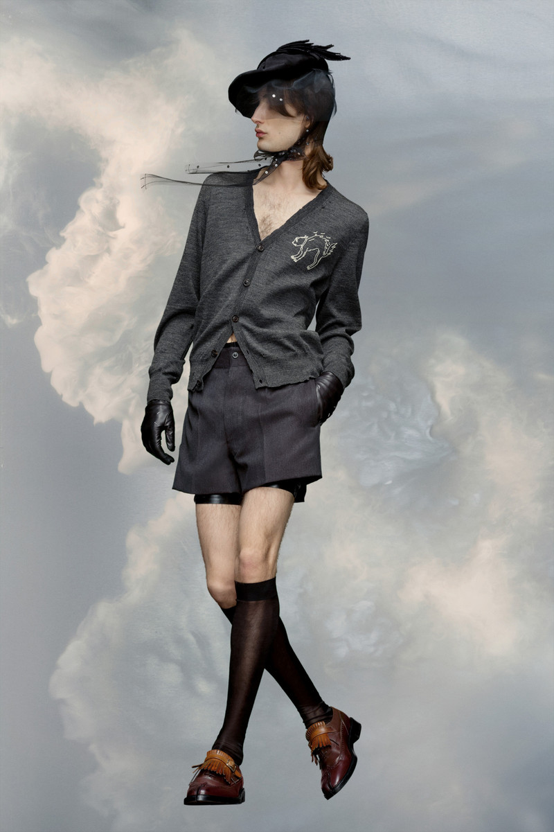 Maison Margiela Embroidered wool cardigan outlook