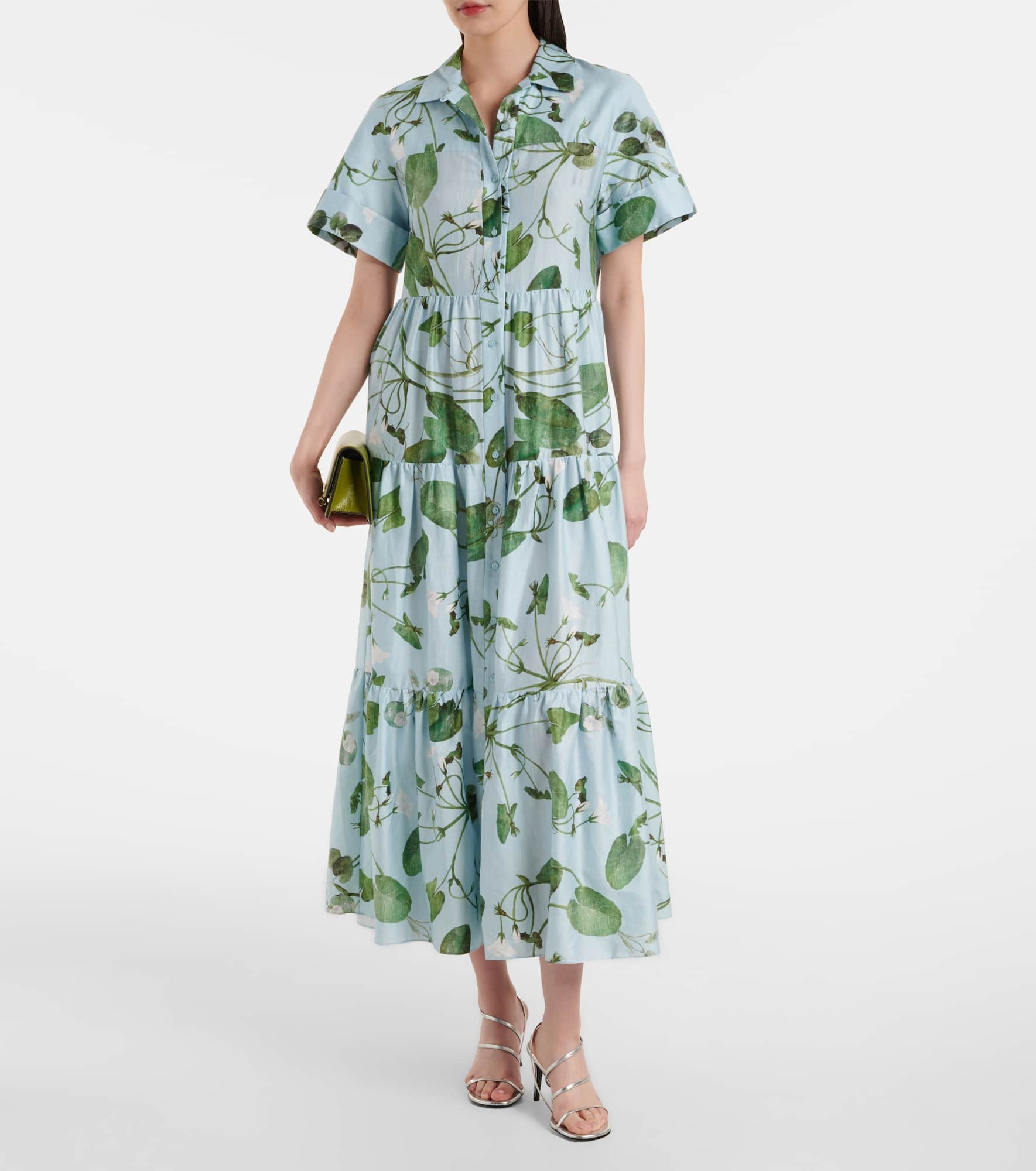 Tiered floral cotton midi dress - 2