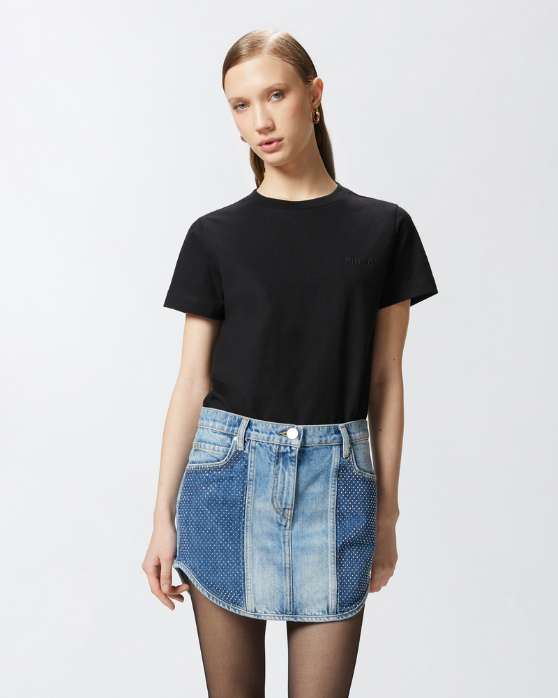 PINKO HALF-SLEEVED T-SHIRT WITH PINKO LOGO EMBROIDERY outlook