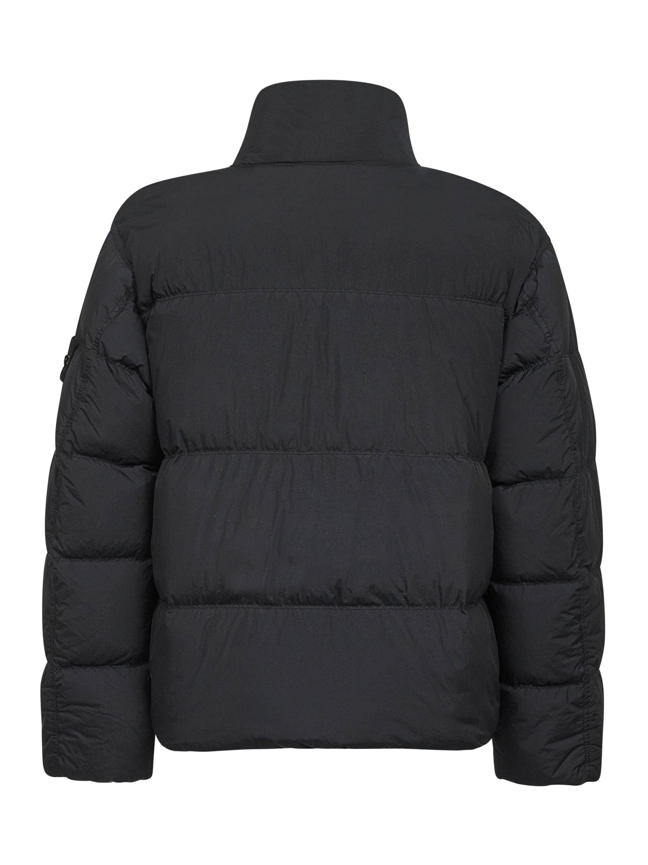 Black recycled nylon reps down jacket - 2
