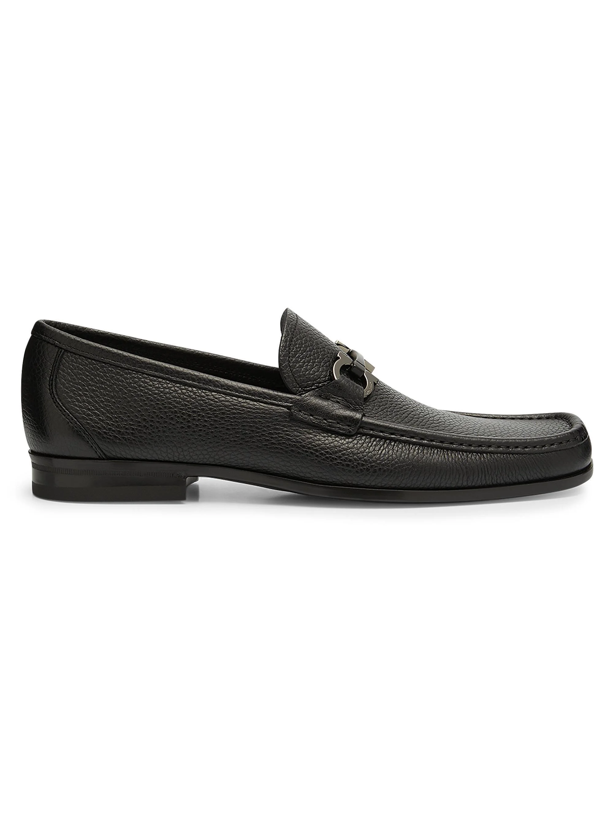 Men's Grandioso Gancini Bit Leather Loafers - Nero - 1