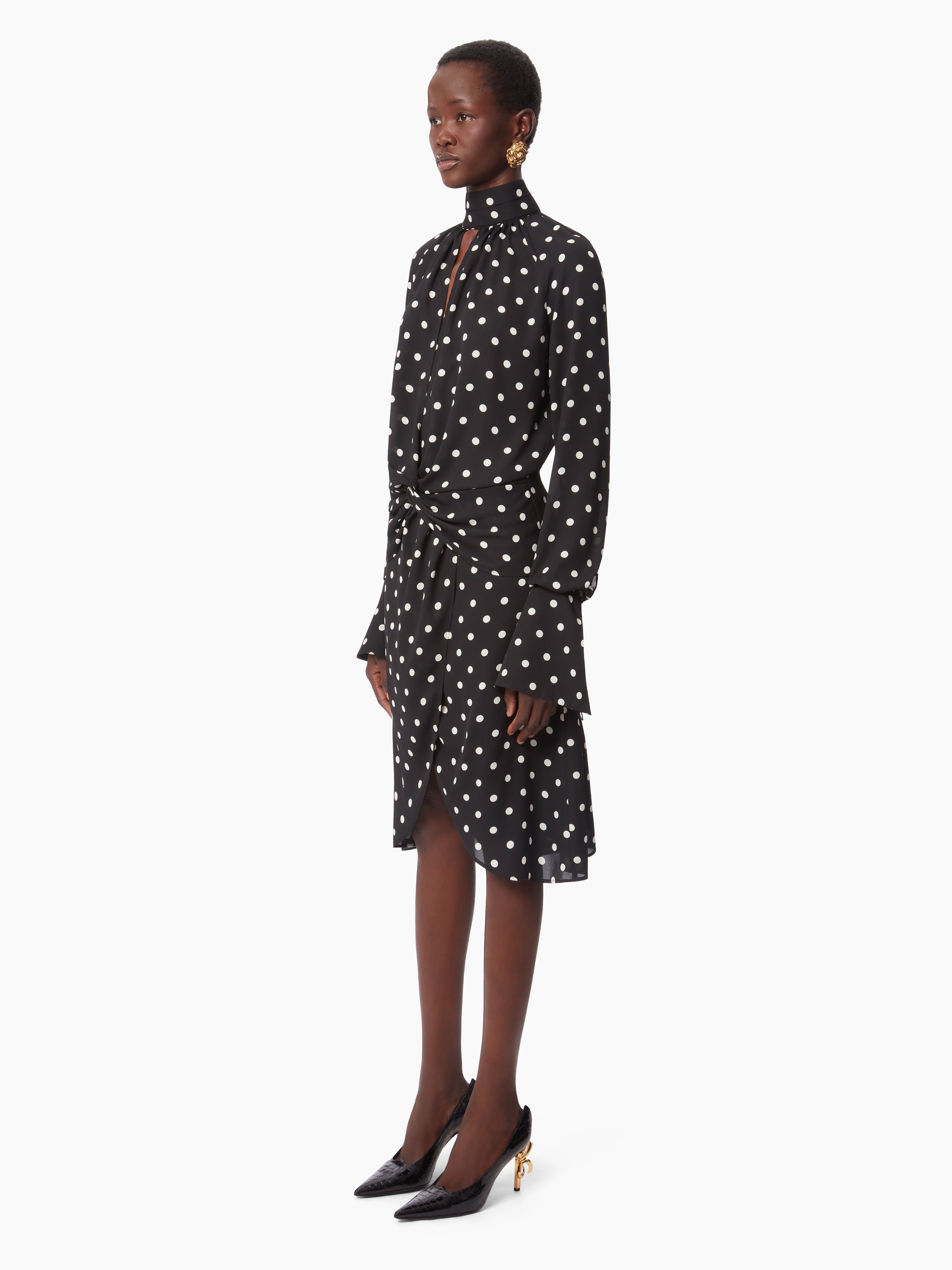 HIGH NECK MIDI DRESS - 2
