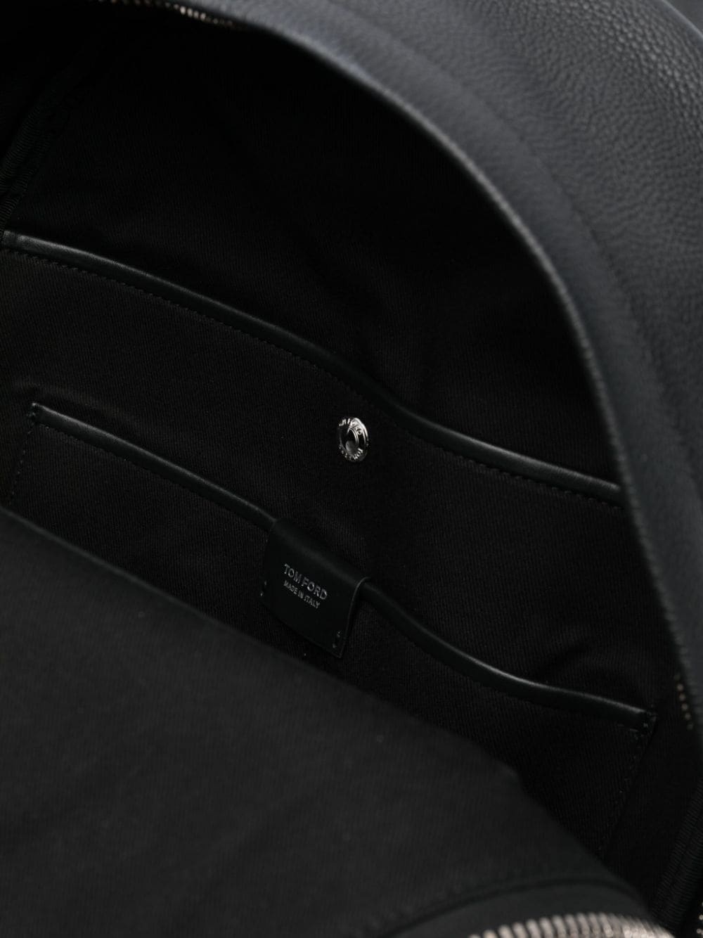 zip-pocket leather backpack - 5