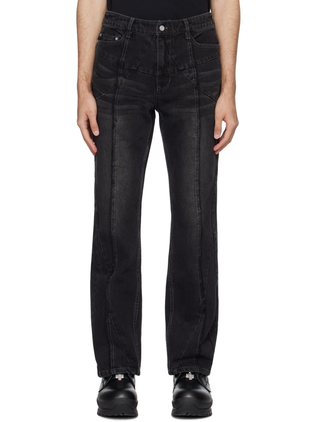 Black Stagger Streamline Arch Jeans - 1