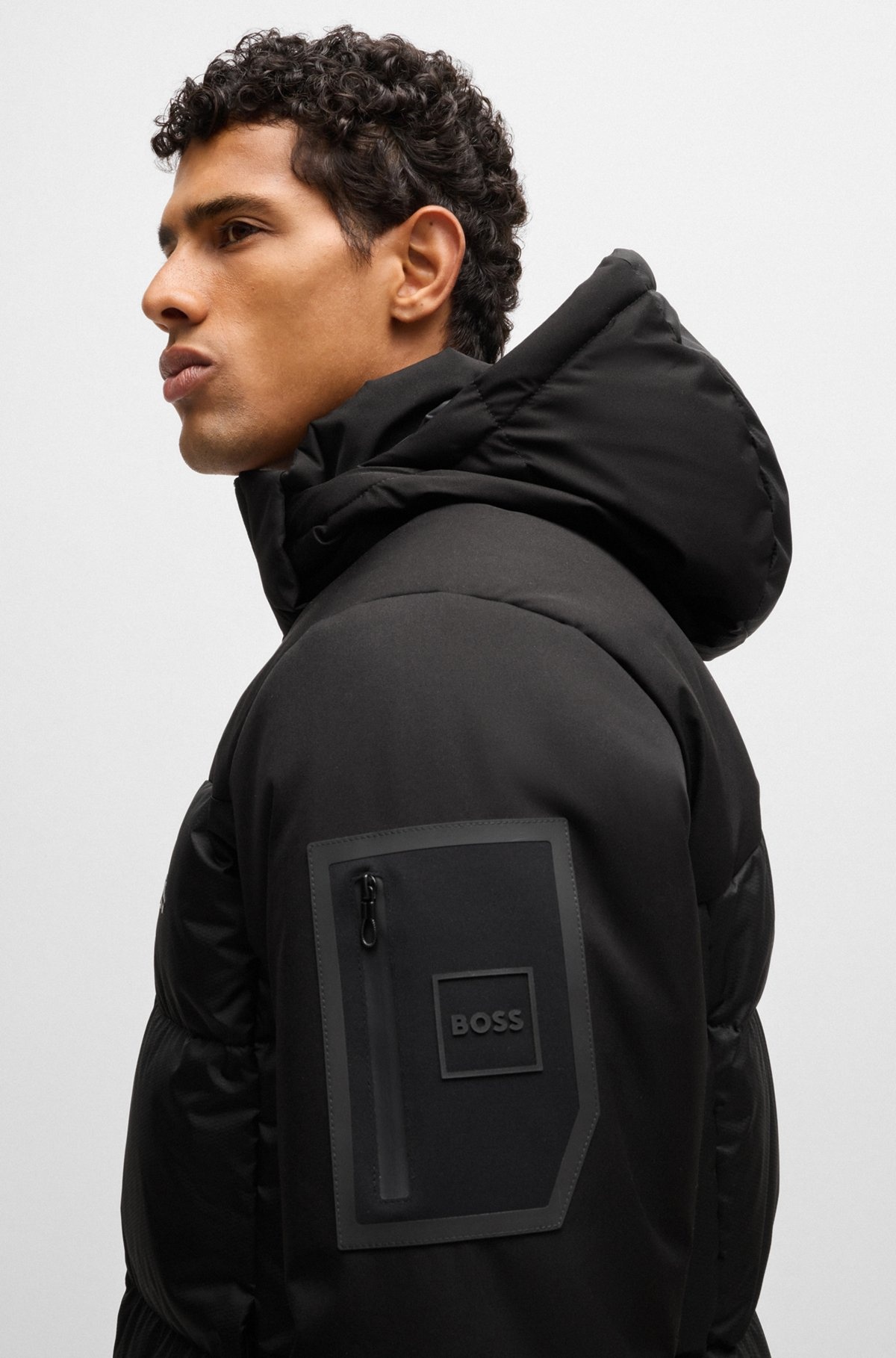 WATER-REPELLENT DOWN JACKET WITH DETACHABLE HOOD - 6