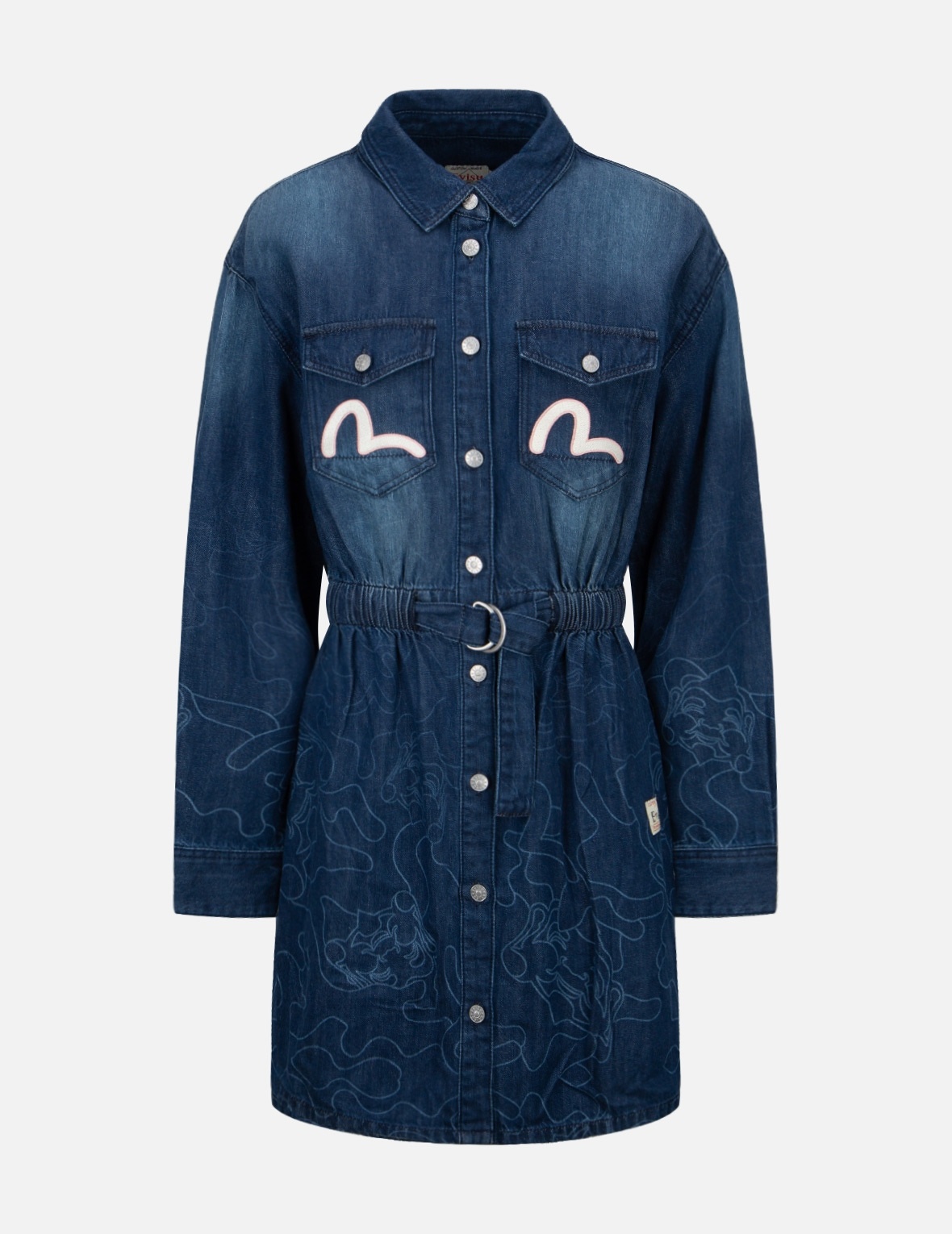 GRADATED LASER-PRINT DENIM DRESS - 1