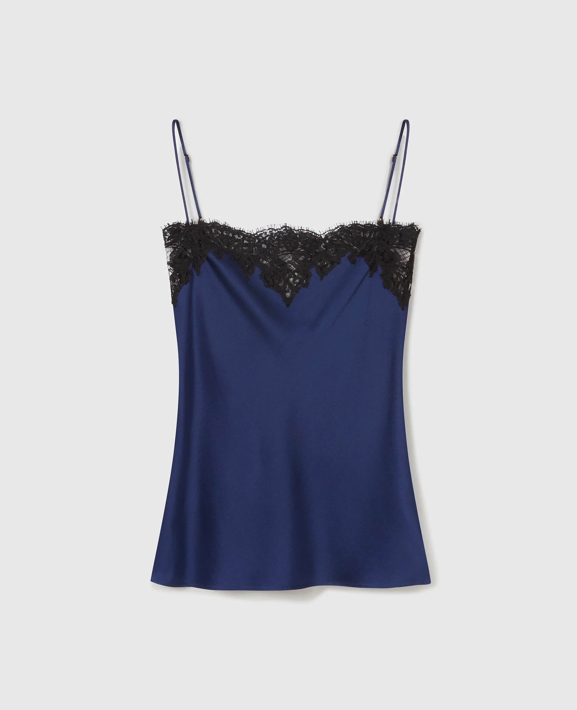 Lace-Trim Satin Top - 1